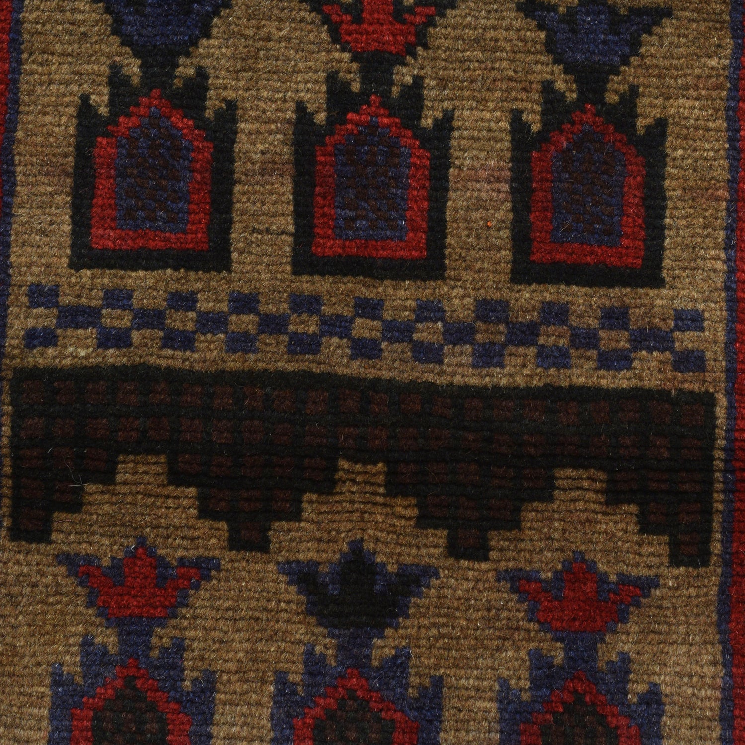 Baluchi Rug Handmade Beige Prayer Design 2x4 ft