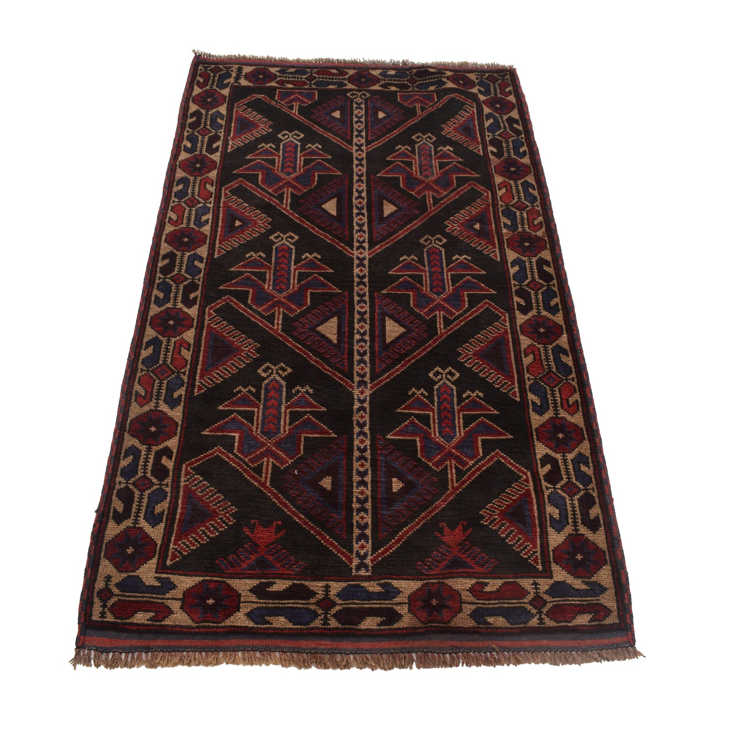 Baluchi Rug Handmade Multi Floral 3x5 ft