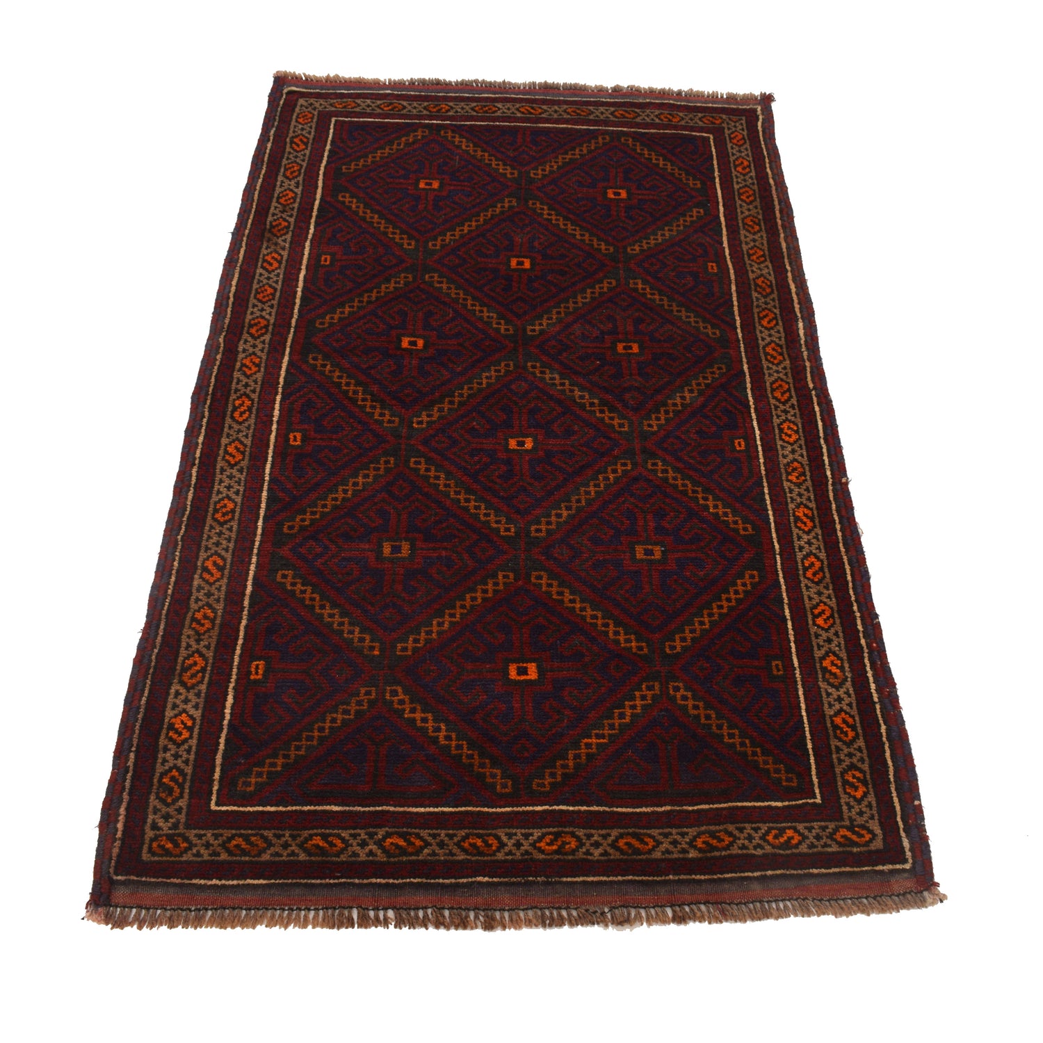 Baluchi Rug Handmade Multi Geometric 3x5 ft