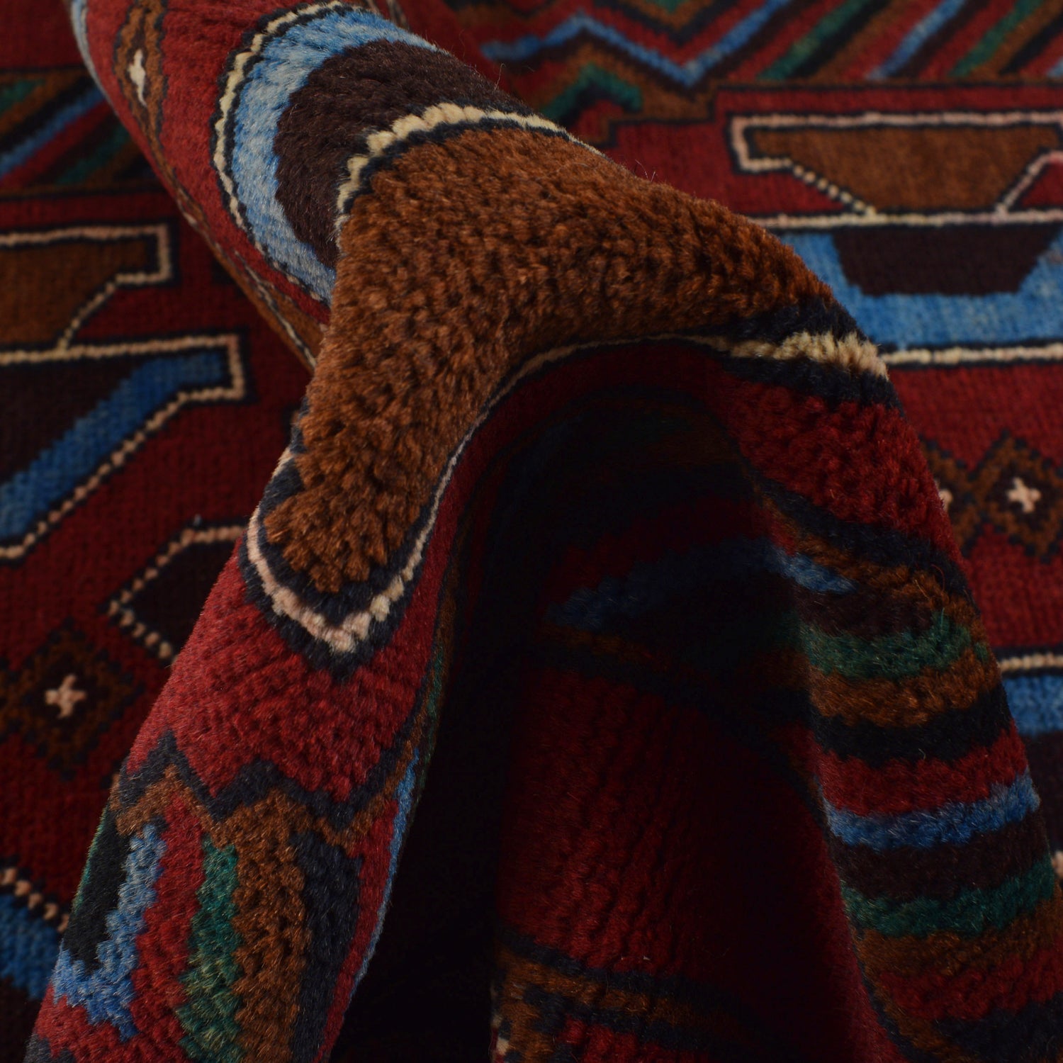 Baluchi Rug Handmade Red Geometric 2x4 ft