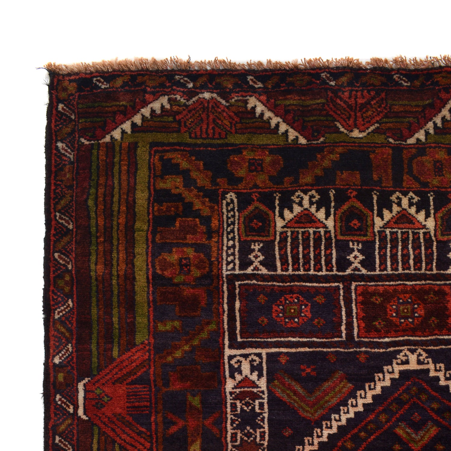 Baluchi Rug Handmade Multi Prayer Design 3x5 ft