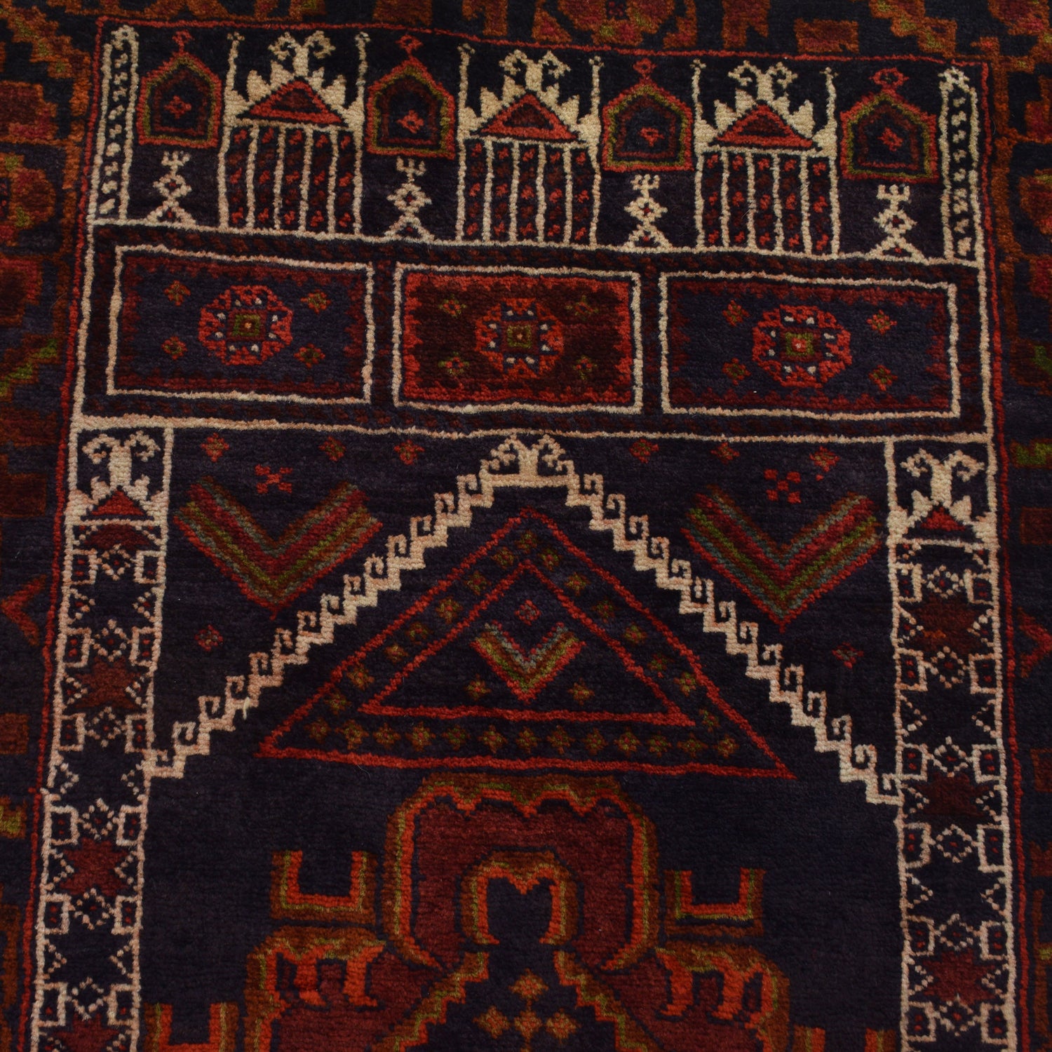 Baluchi Rug Handmade Multi Prayer Design 3x5 ft