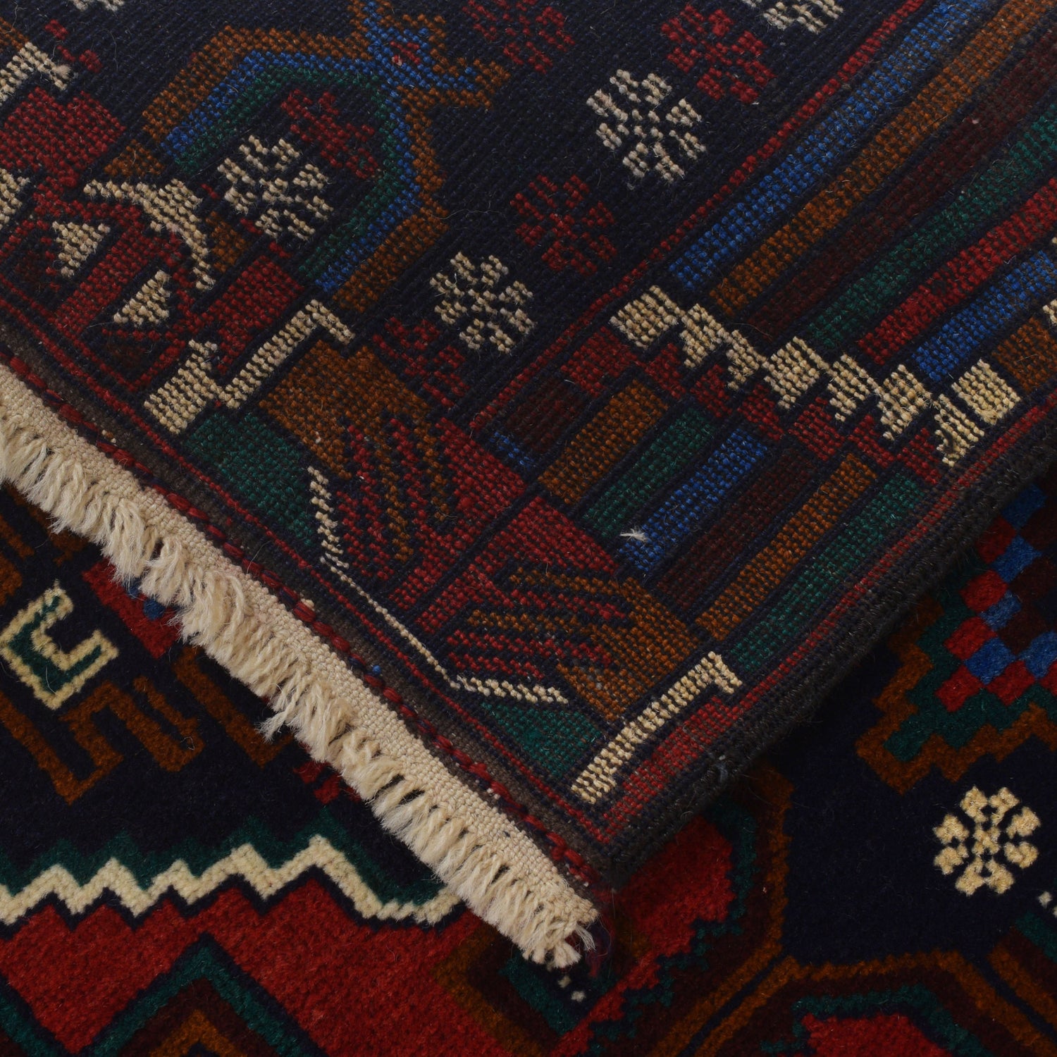 Baluchi Rug Handmade Multi Geometric 3x5 ft
