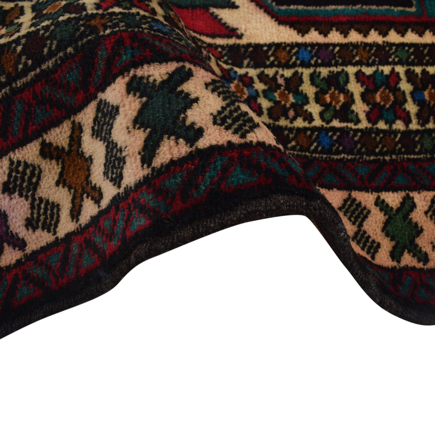 Baluchi Rug Handmade Multi Geometric 3x5 ft