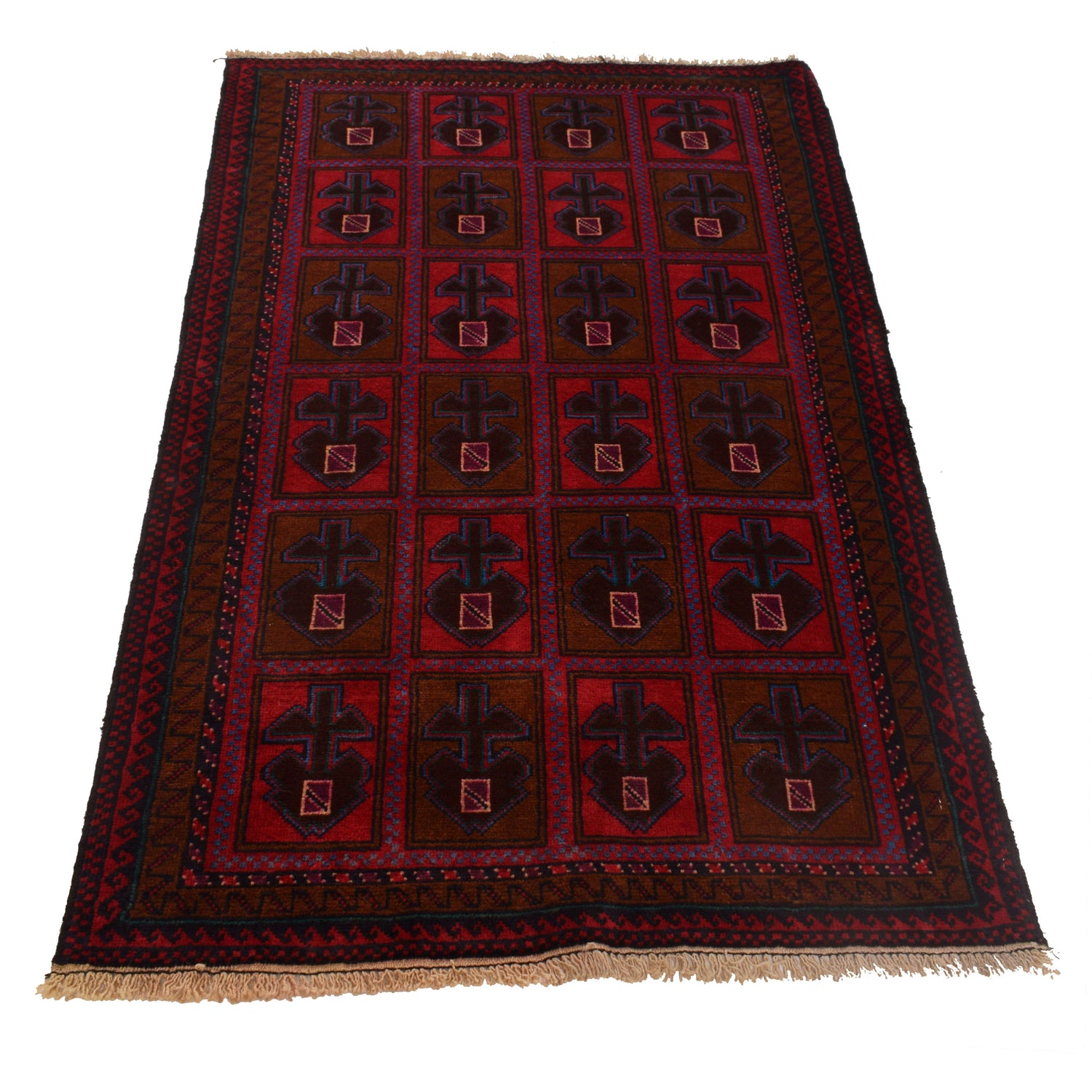Baluchi Rug Handmade Multi Geometric 3x5 ft