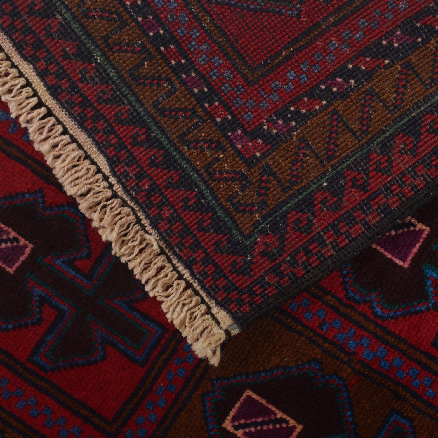 Baluchi Rug Handmade Multi Geometric 3x5 ft