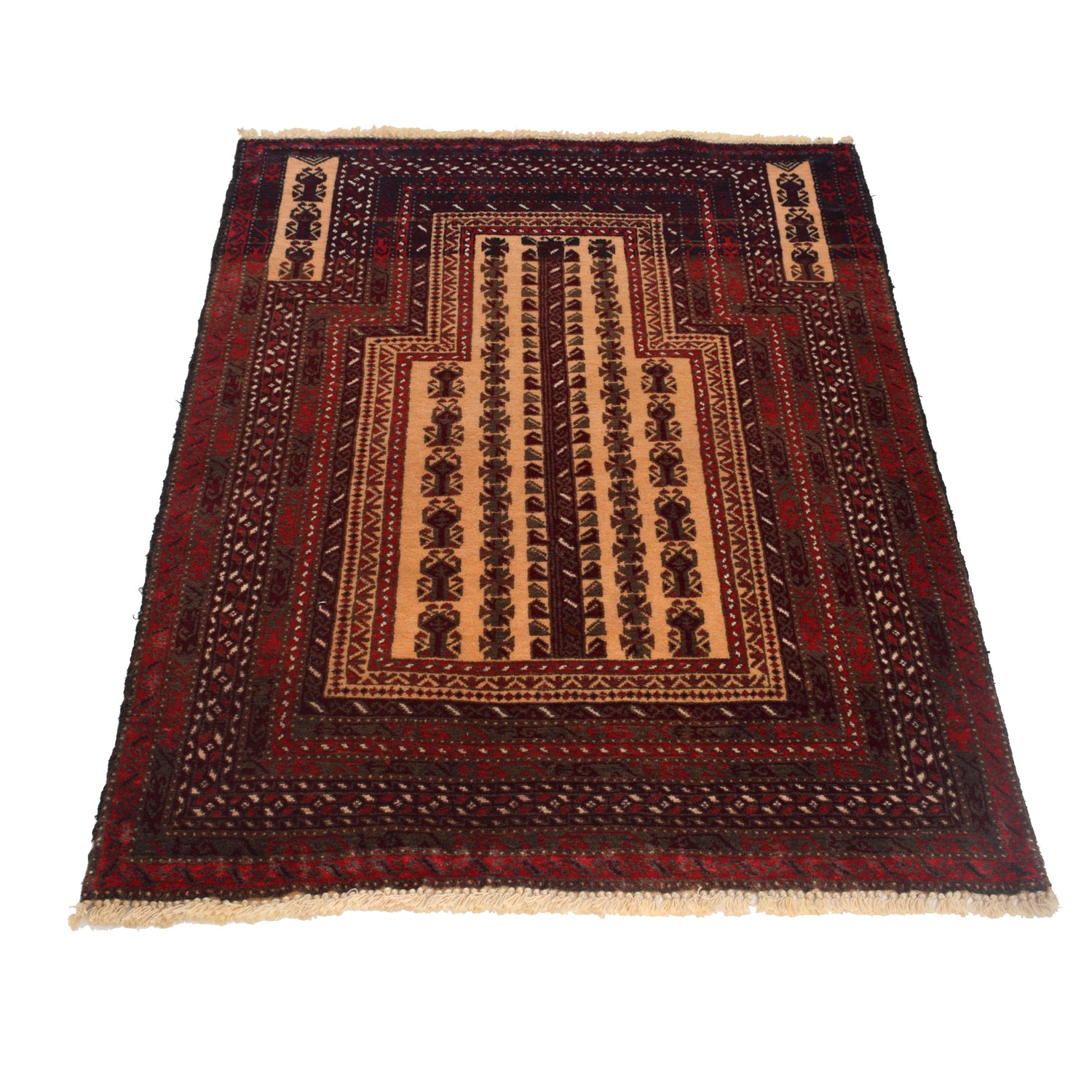 Baluchi Rug Handmade Multi Prayer Design 2x4 ft