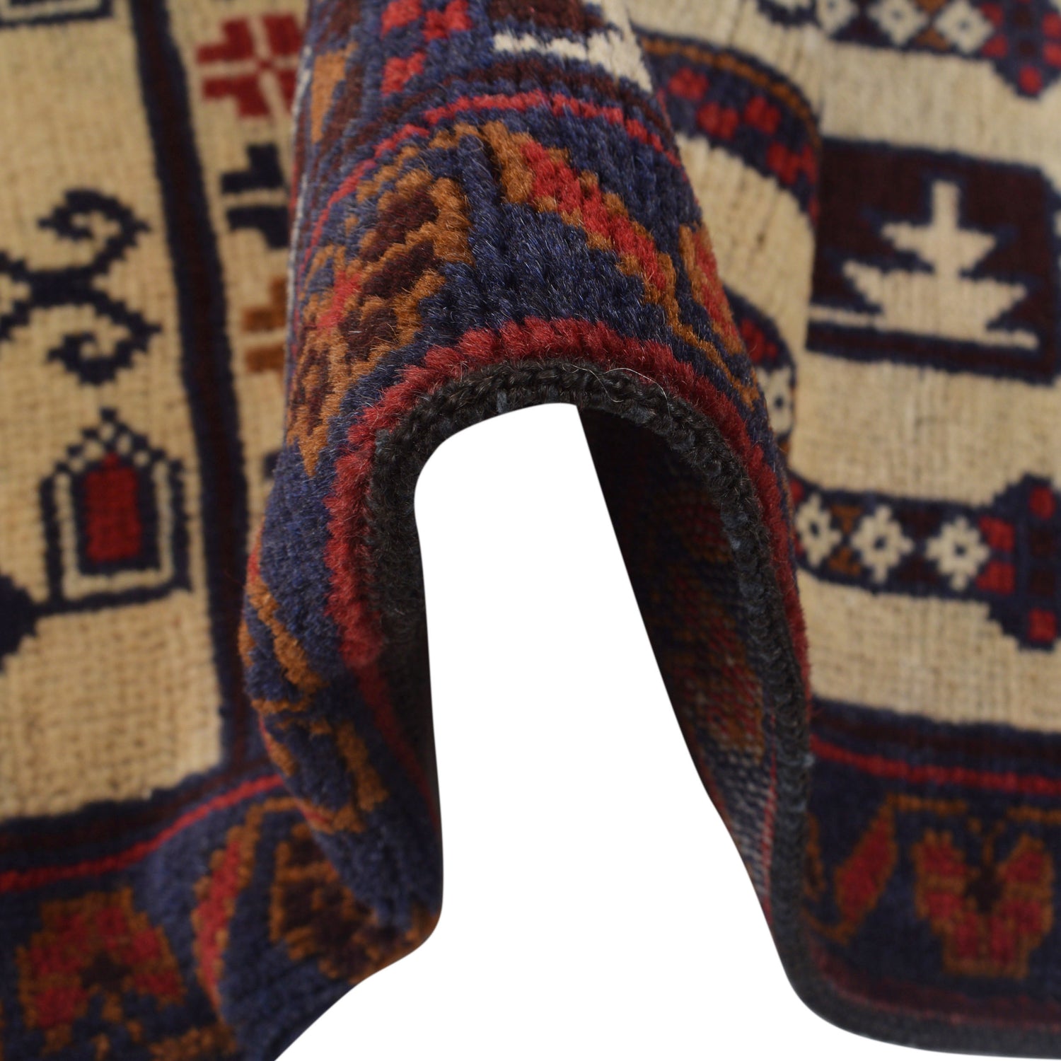 Baluchi Rug Handmade Beige Prayer Design 3x5 ft