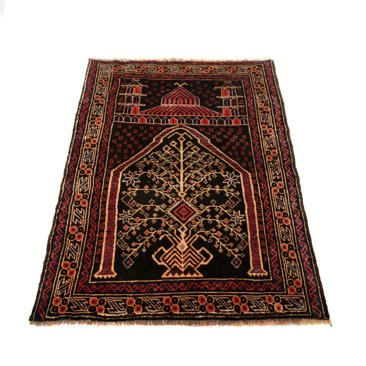 Baluchi Rug Handmade Multi Prayer Design 2x4 ft