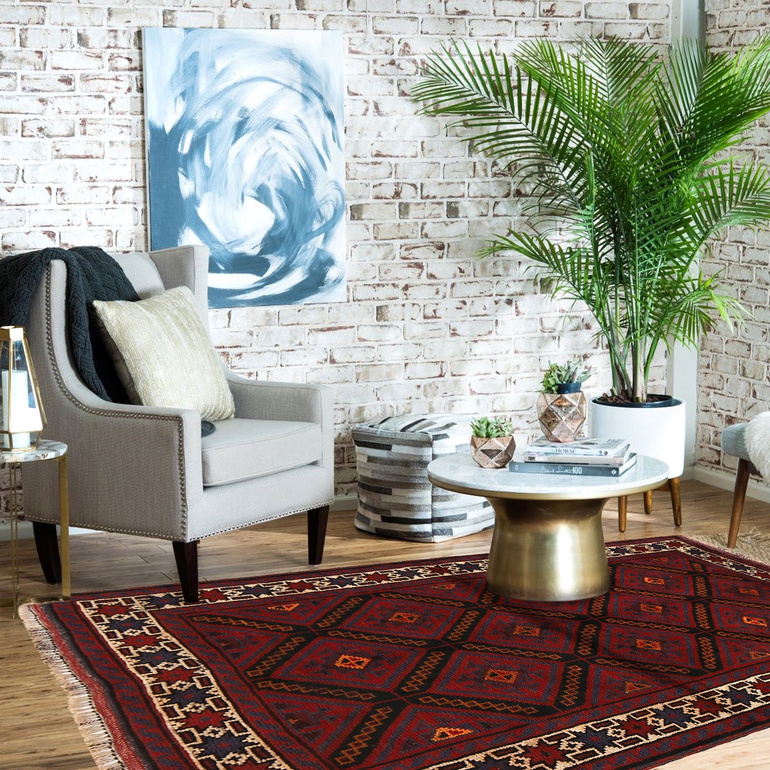 Baluchi Rug Handmade Multi Geometric 3x5 ft