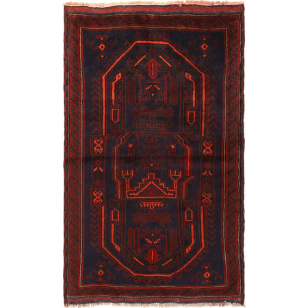 Baluchi Rug Handmade Multi Floral 3x5 ft