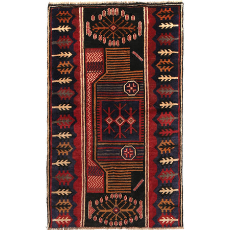 Baluchi Rug Handmade Multi Floral 3x5 ft