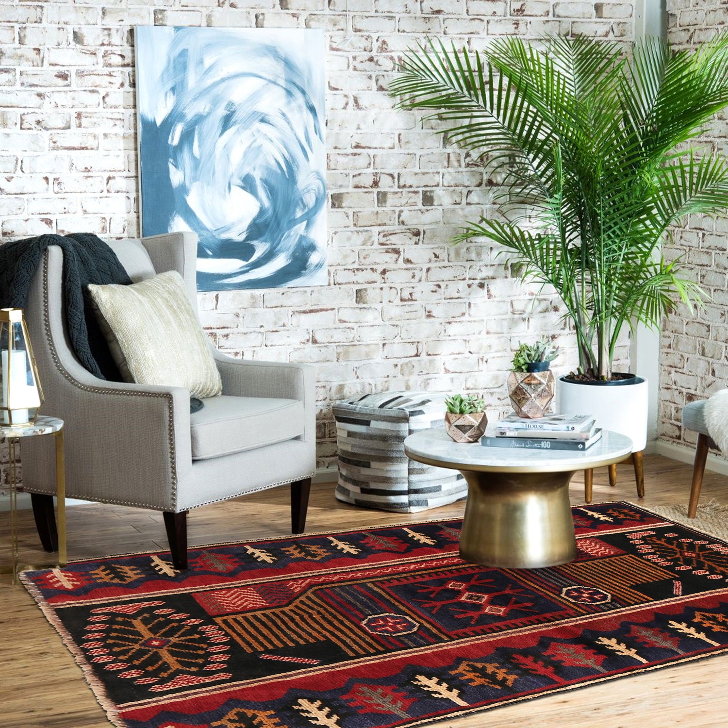 Baluchi Rug Handmade Multi Floral 3x5 ft