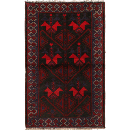 Baluchi Rug Handmade Multi Floral 3x5 ft