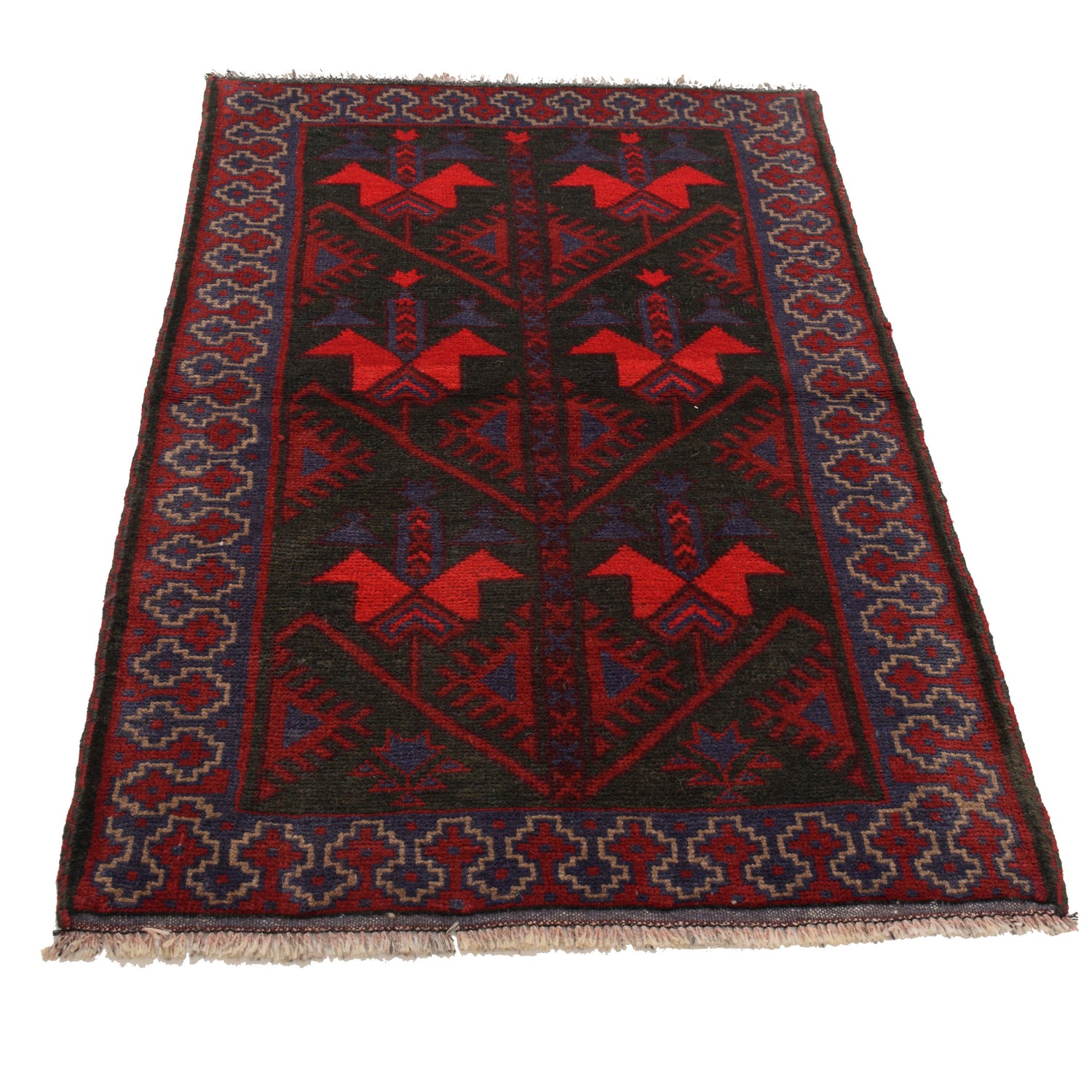 Baluchi Rug Handmade Multi Floral 3x5 ft