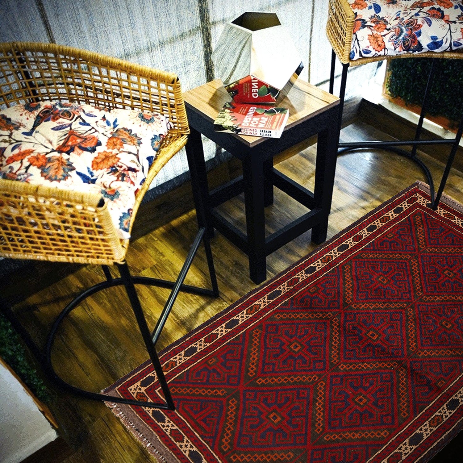 Baluchi Rug Handmade Multi Geometric 3x5 ft