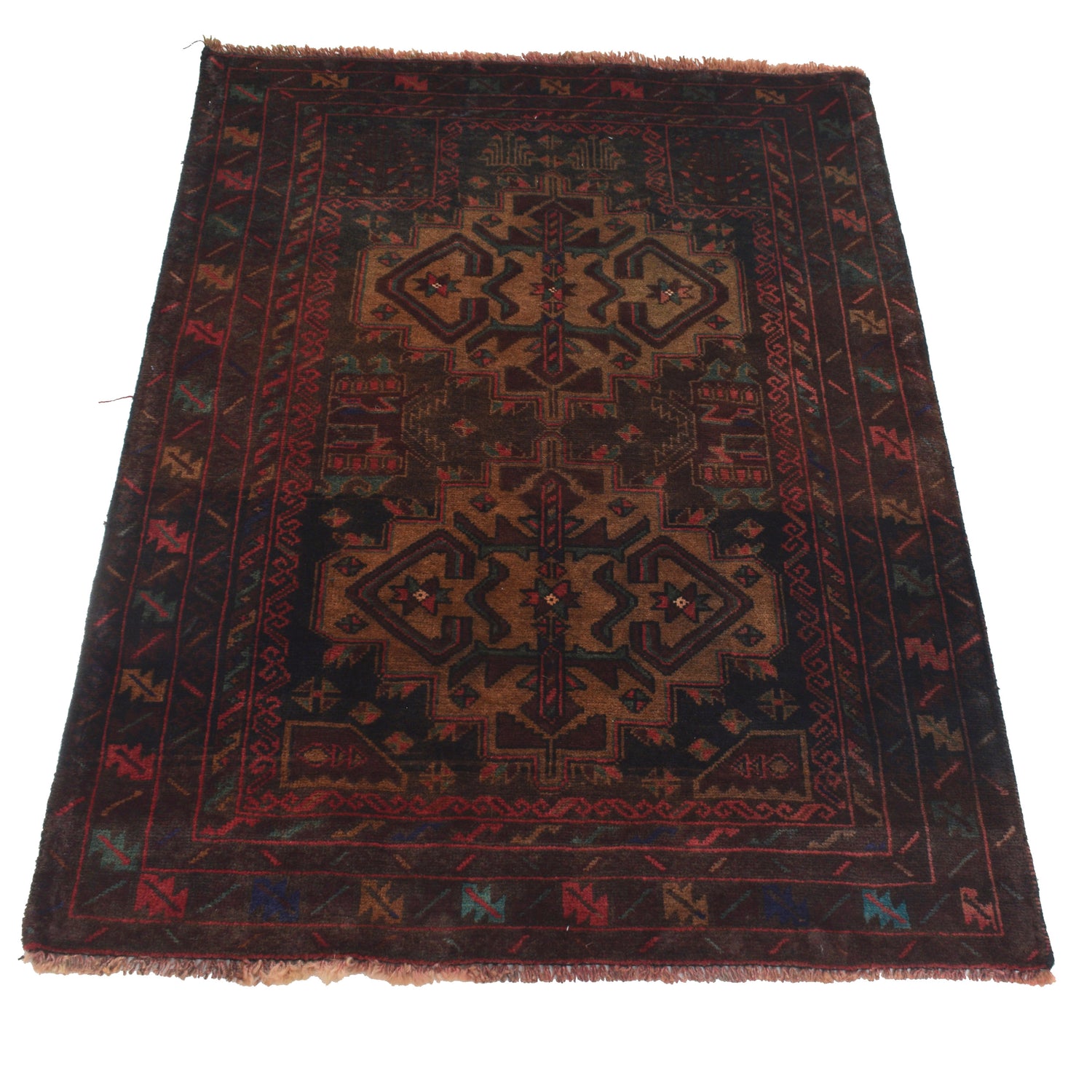 Baluchi Rug Handmade Multi Prayer Design 2x4 ft