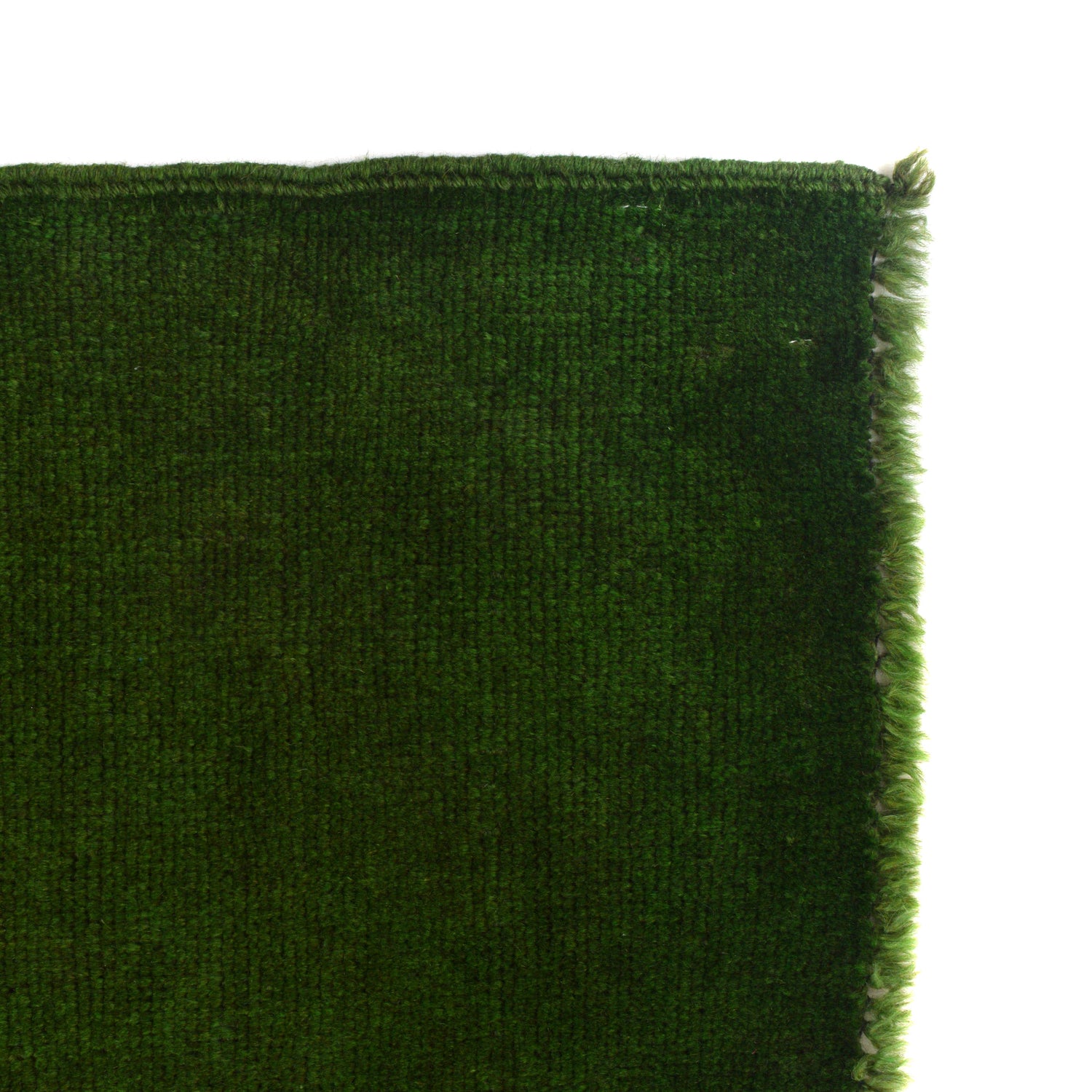 Overdyed Area Rug Handmade Green Geometric 2x4 ft