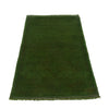 Overdyed Area Rug Handmade Green Geometric 3x5 ft