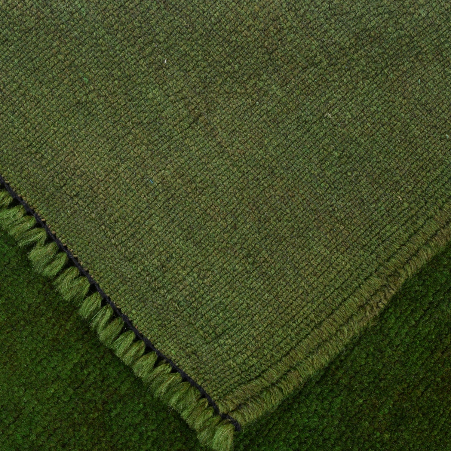 Overdyed Area Rug Handmade Green Geometric 3x5 ft
