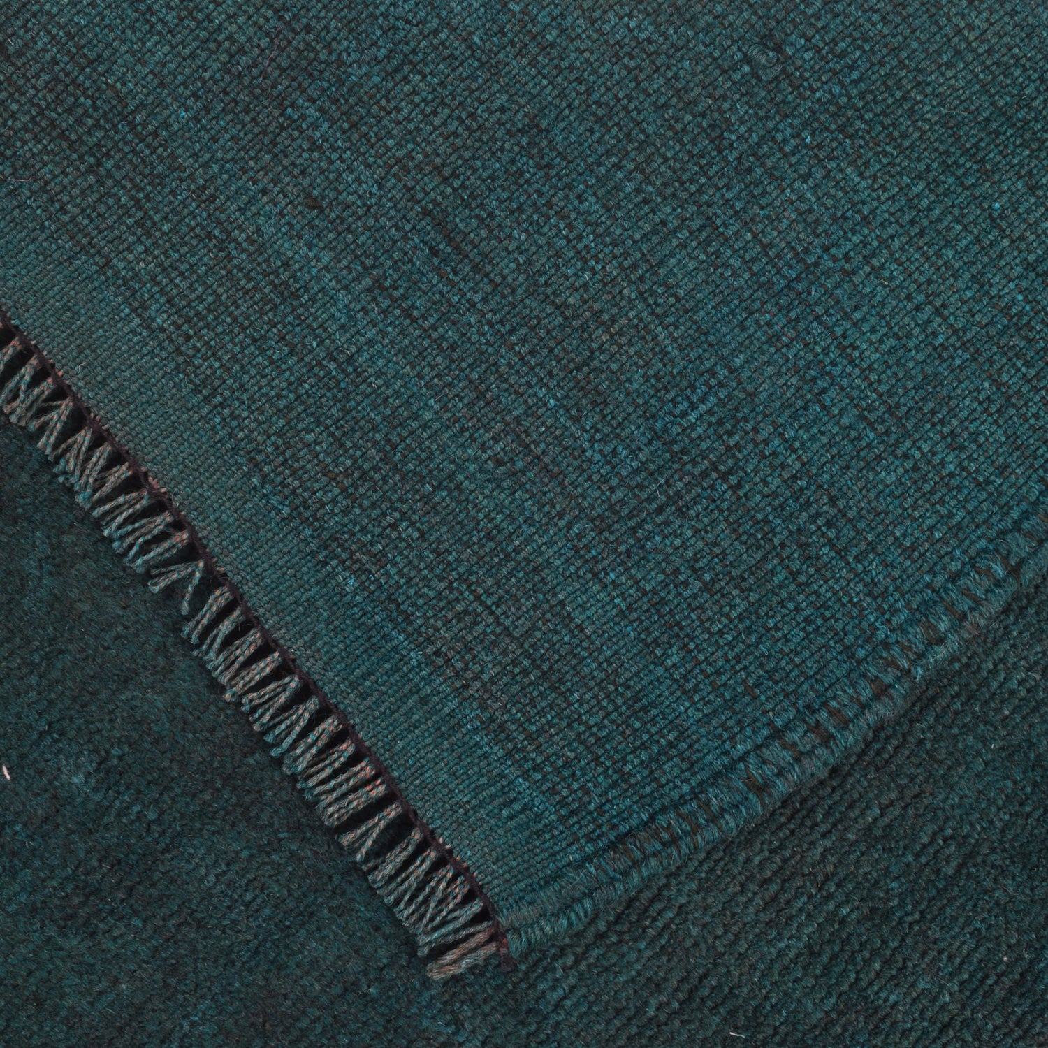 Overdyed Area Rug Handmade Blue Geometric 2x4 ft
