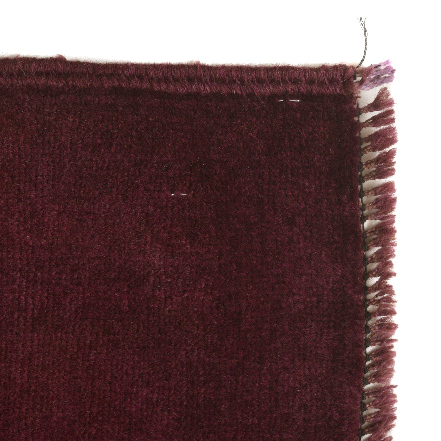 Overdyed Area Rug Handmade Purple Geometric 2x4 ft