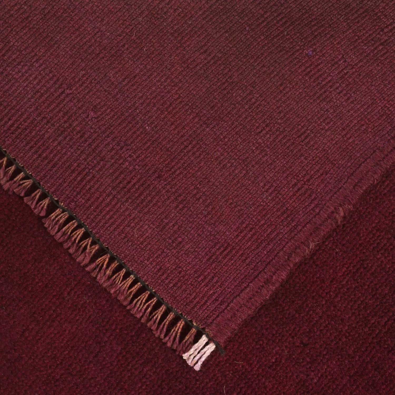 Overdyed Area Rug Handmade Purple Geometric 2x4 ft