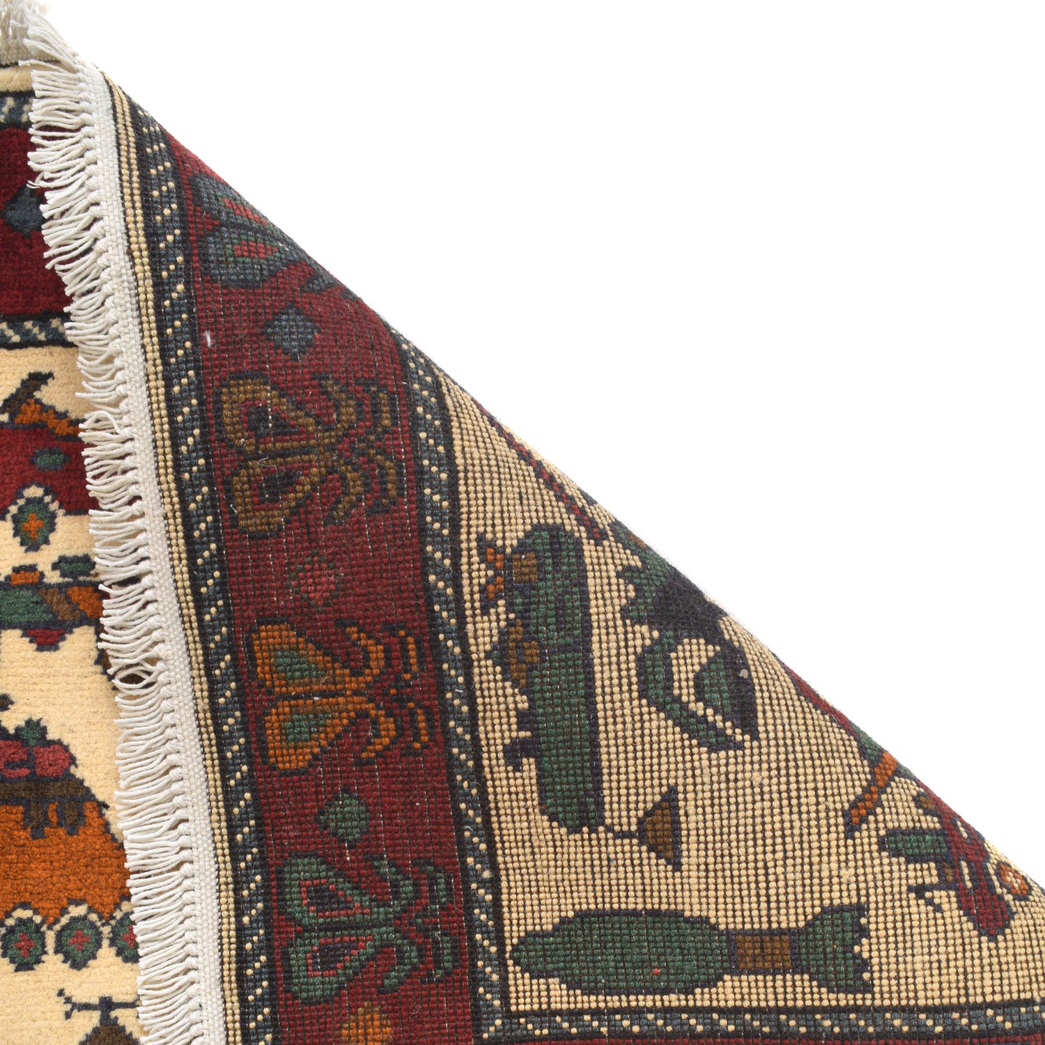 War Area Rug Handmade Ivory Tank 2x4 ft