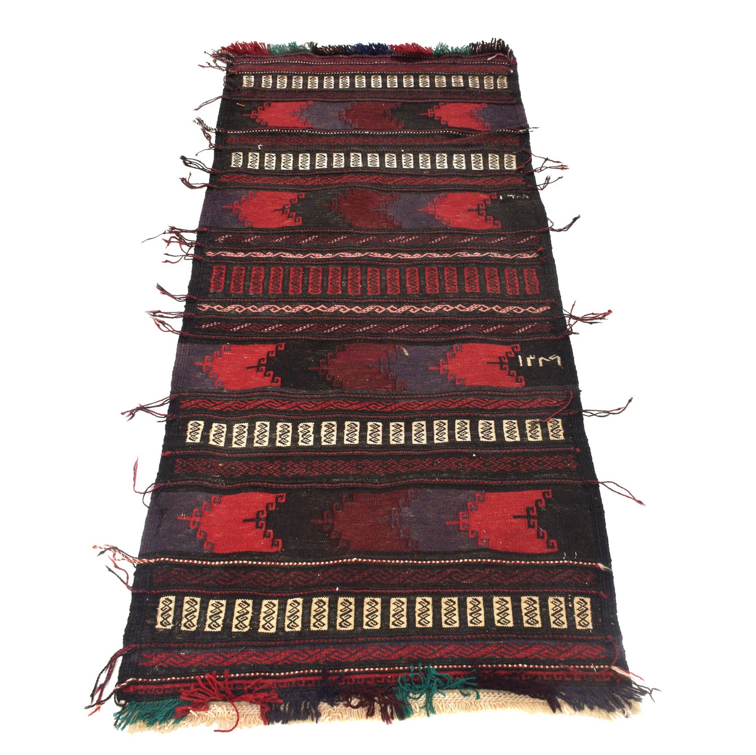 Table Sheet Runner Rug Handmade Multi Curvilinear 5' Runner