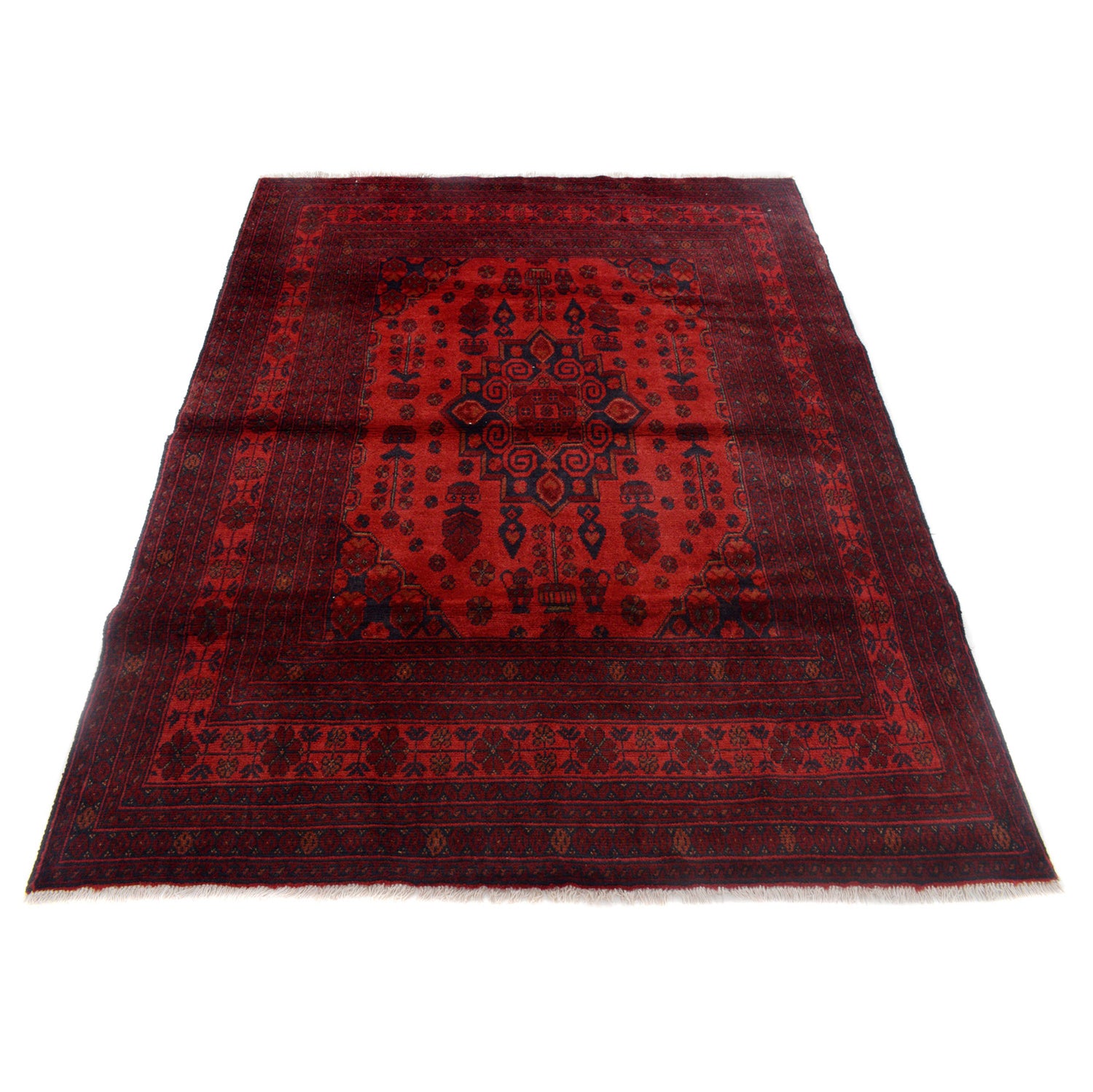 Khal Mohammadi Rug Handmade Red 4x7 ft