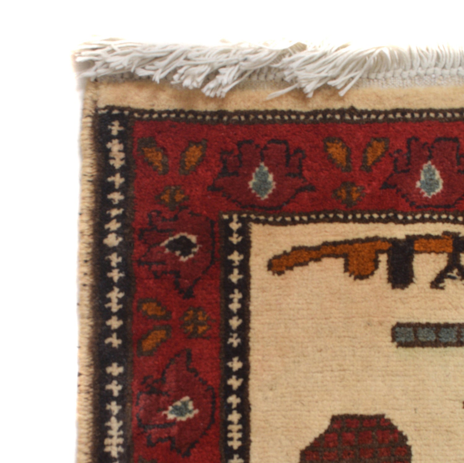 War Area Rug Handmade Ivory Tank 2x4 ft