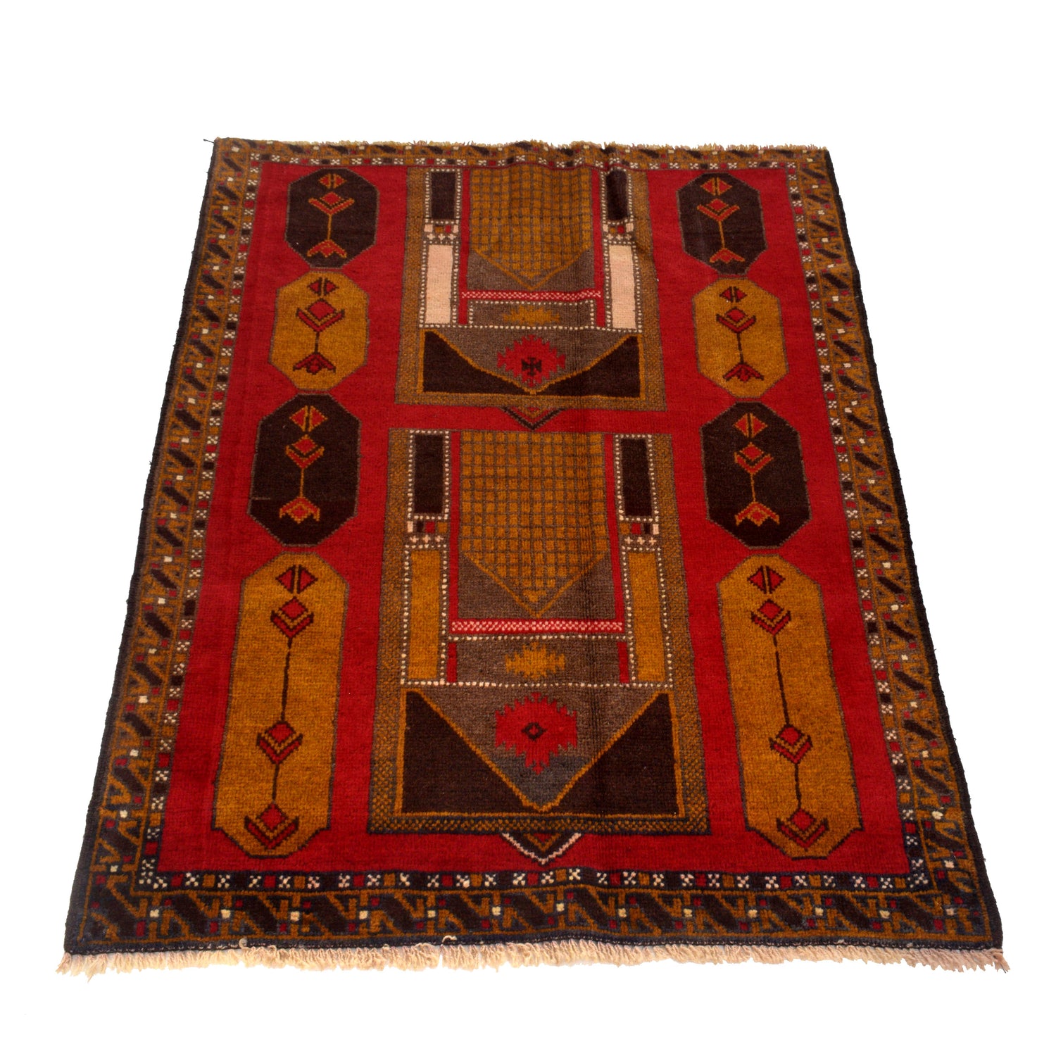 Baluchi Rug Handmade Multi Geometric 2x4 ft