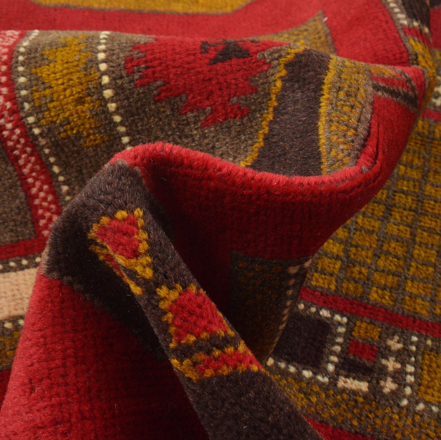 Baluchi Rug Handmade Multi Geometric 2x4 ft
