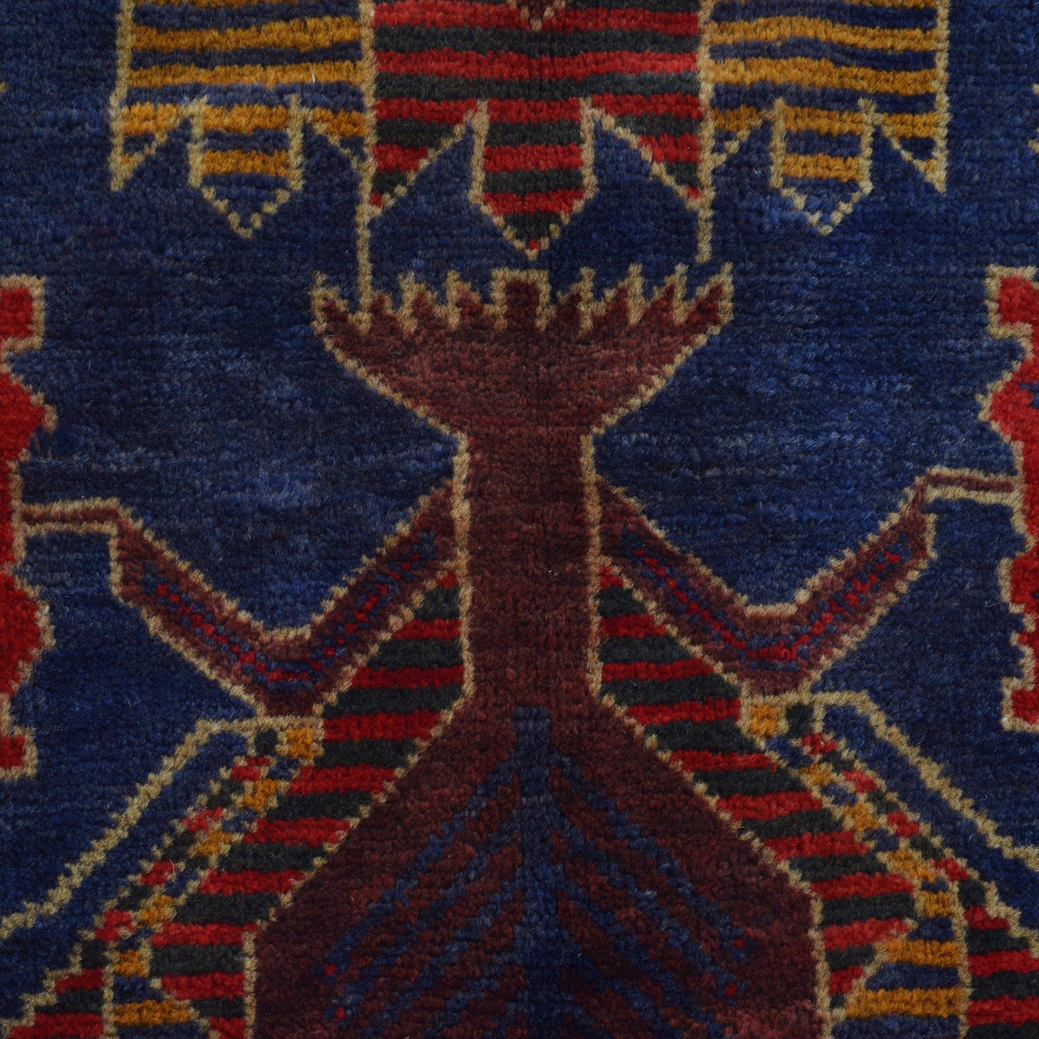 Baluchi Rug Handmade Blue Geometric 2x4 ft