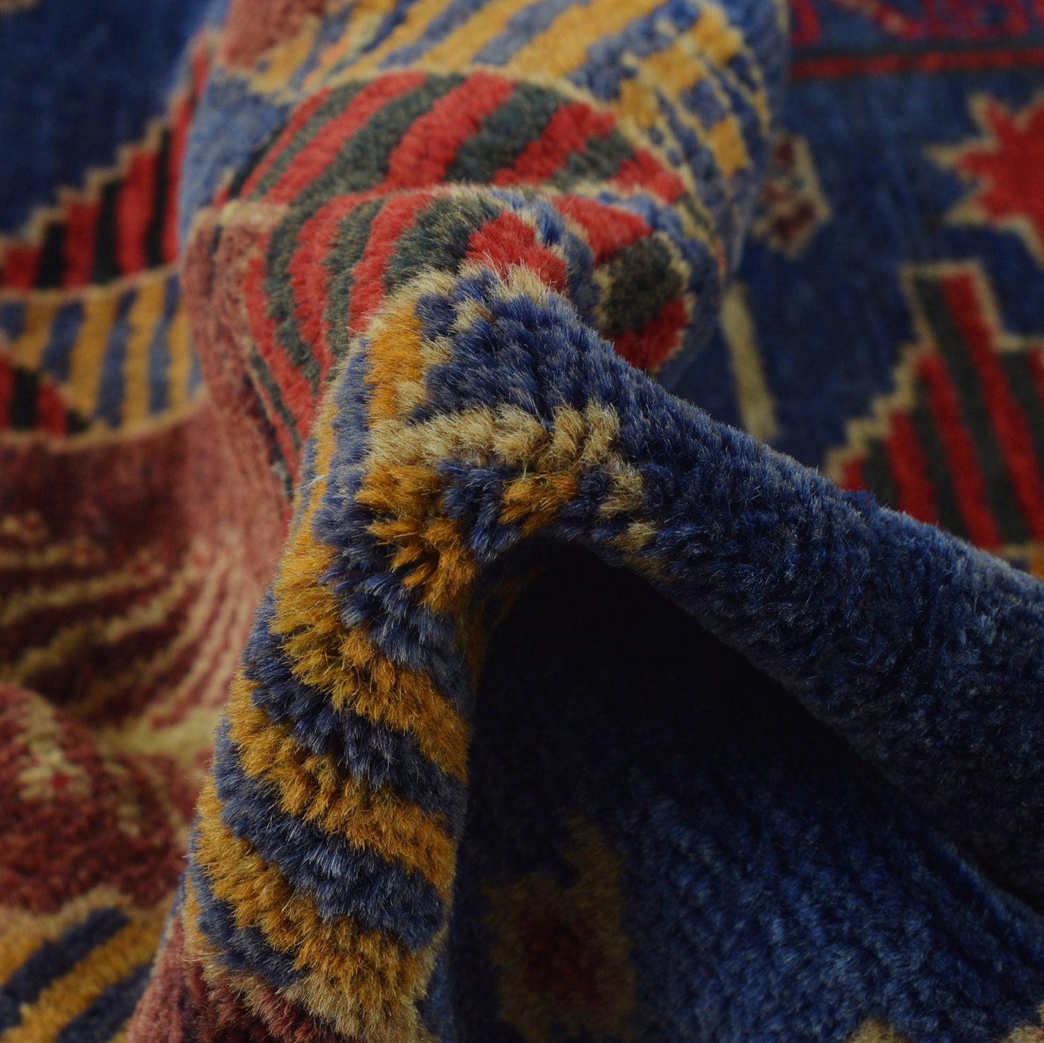 Baluchi Rug Handmade Blue Geometric 2x4 ft