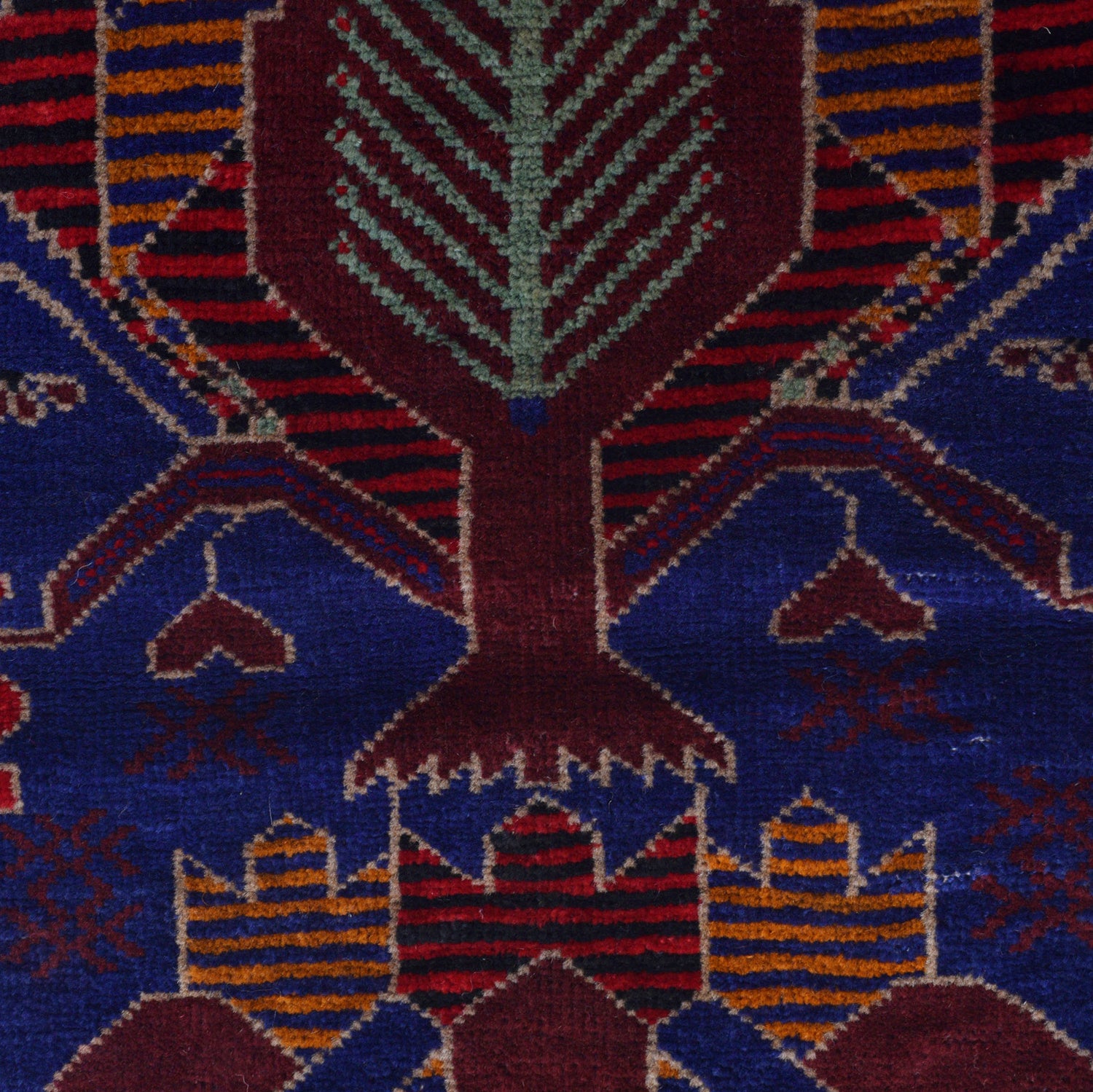 Baluchi Rug Handmade Blue Geometric 2x4 ft