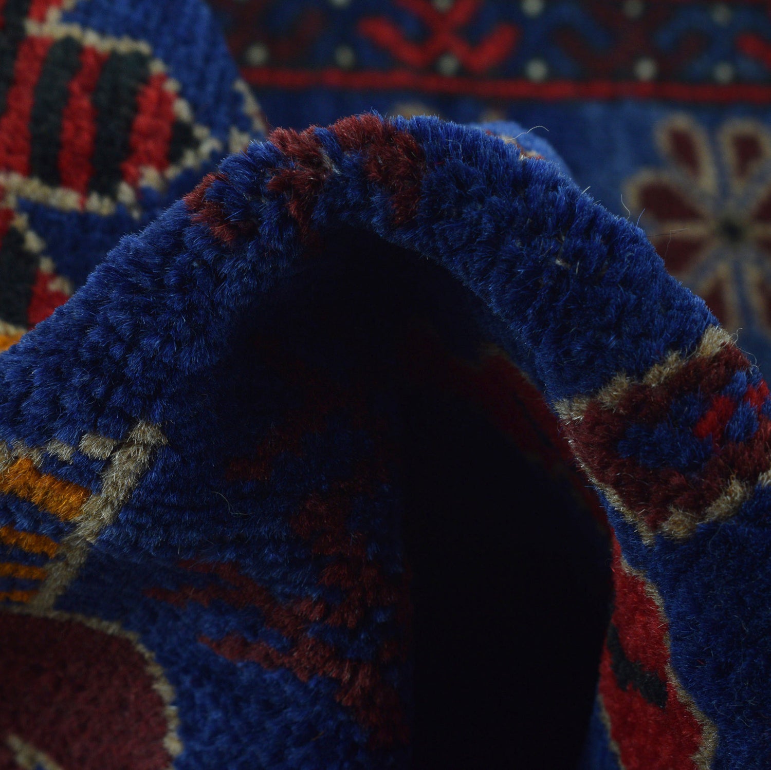 Baluchi Rug Handmade Blue Geometric 2x4 ft