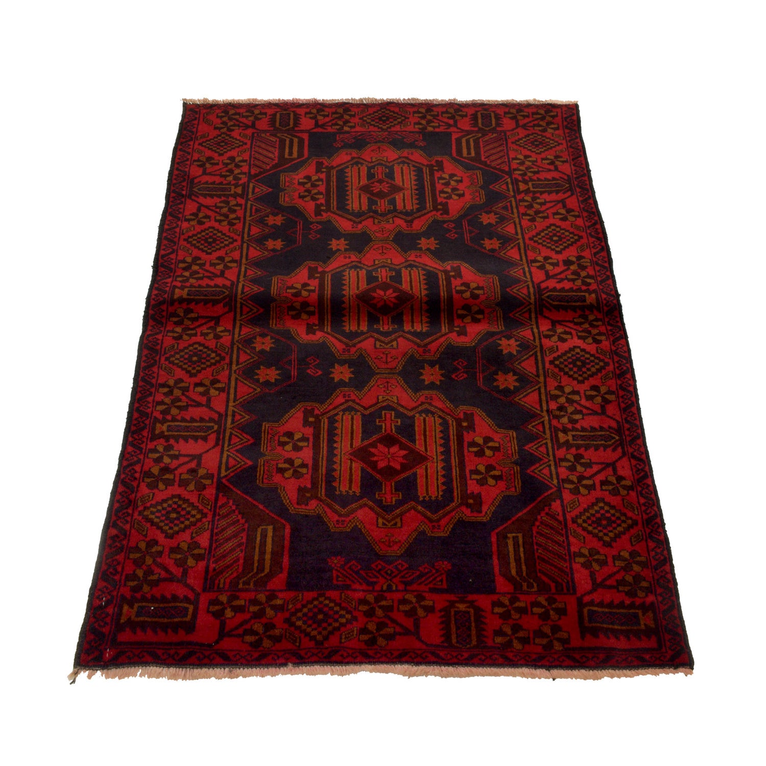 Baluchi Rug Handmade Multi Geometric 3x5 ft