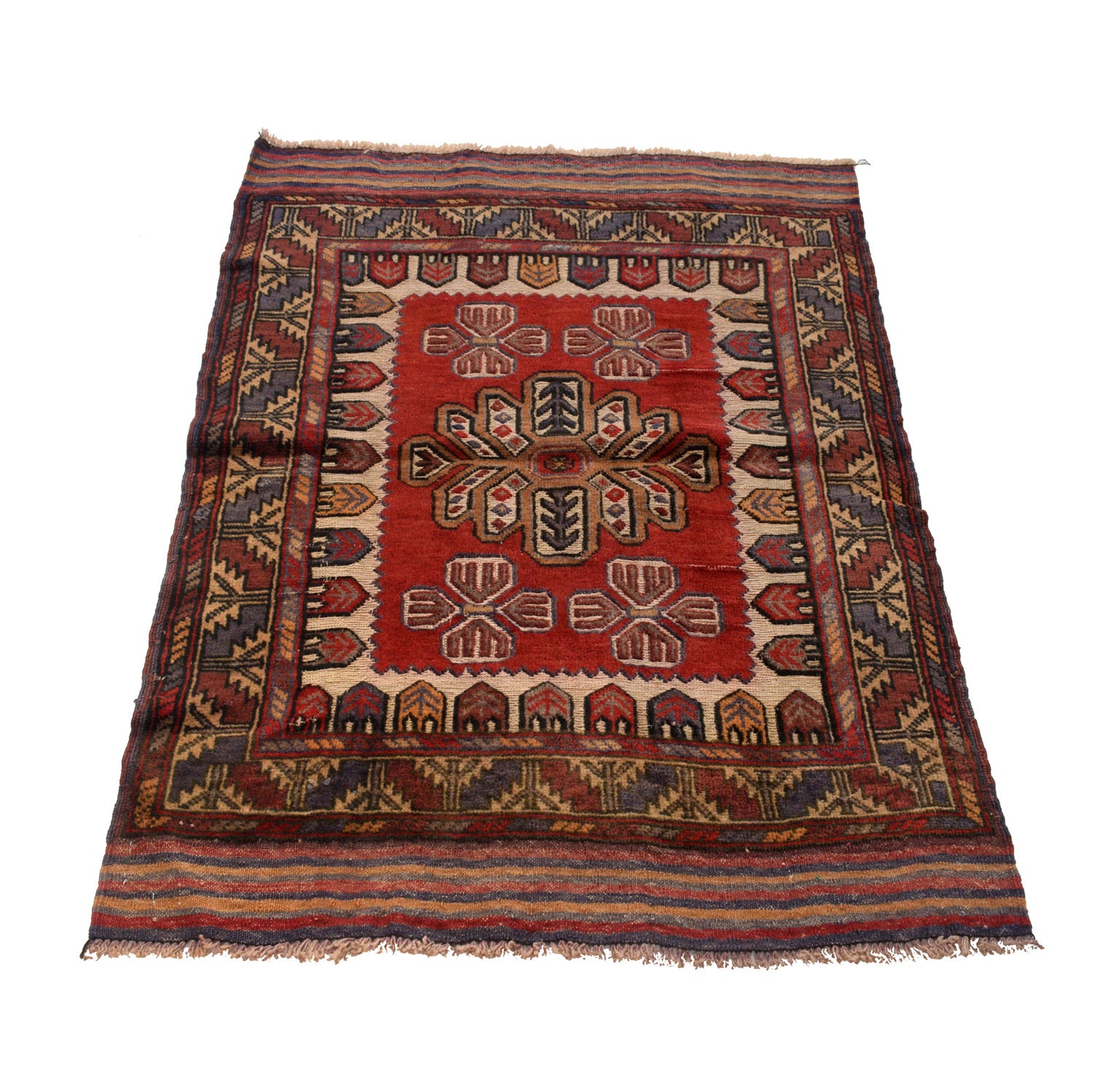 Barjasta Area Rug Handmade Beige Floral 2x4 ft