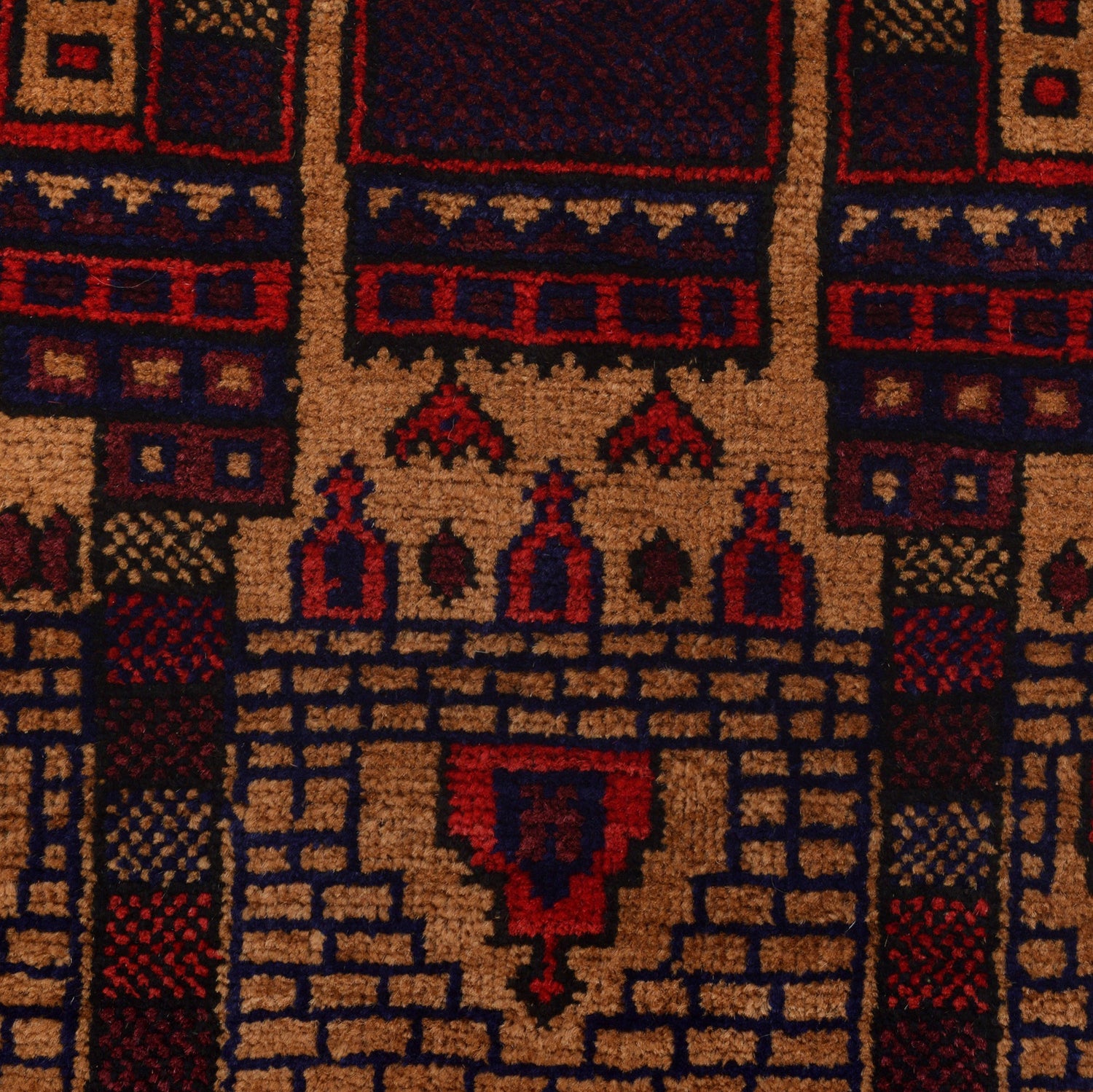 Baluchi Rug Handmade Multi Prayer Design 2x4 ft