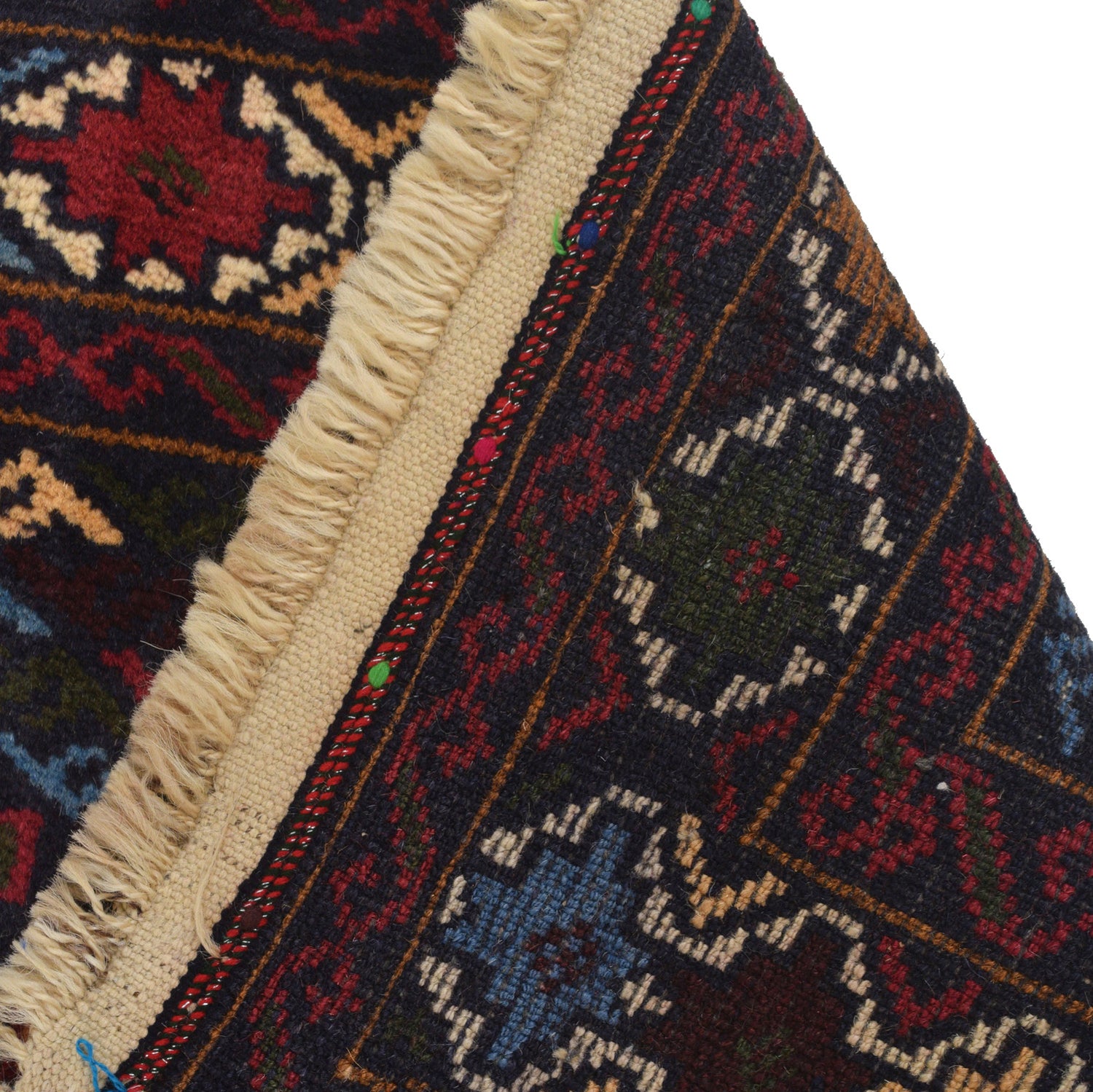 Baluchi Rug Handmade Multi Geometric 2x4 ft