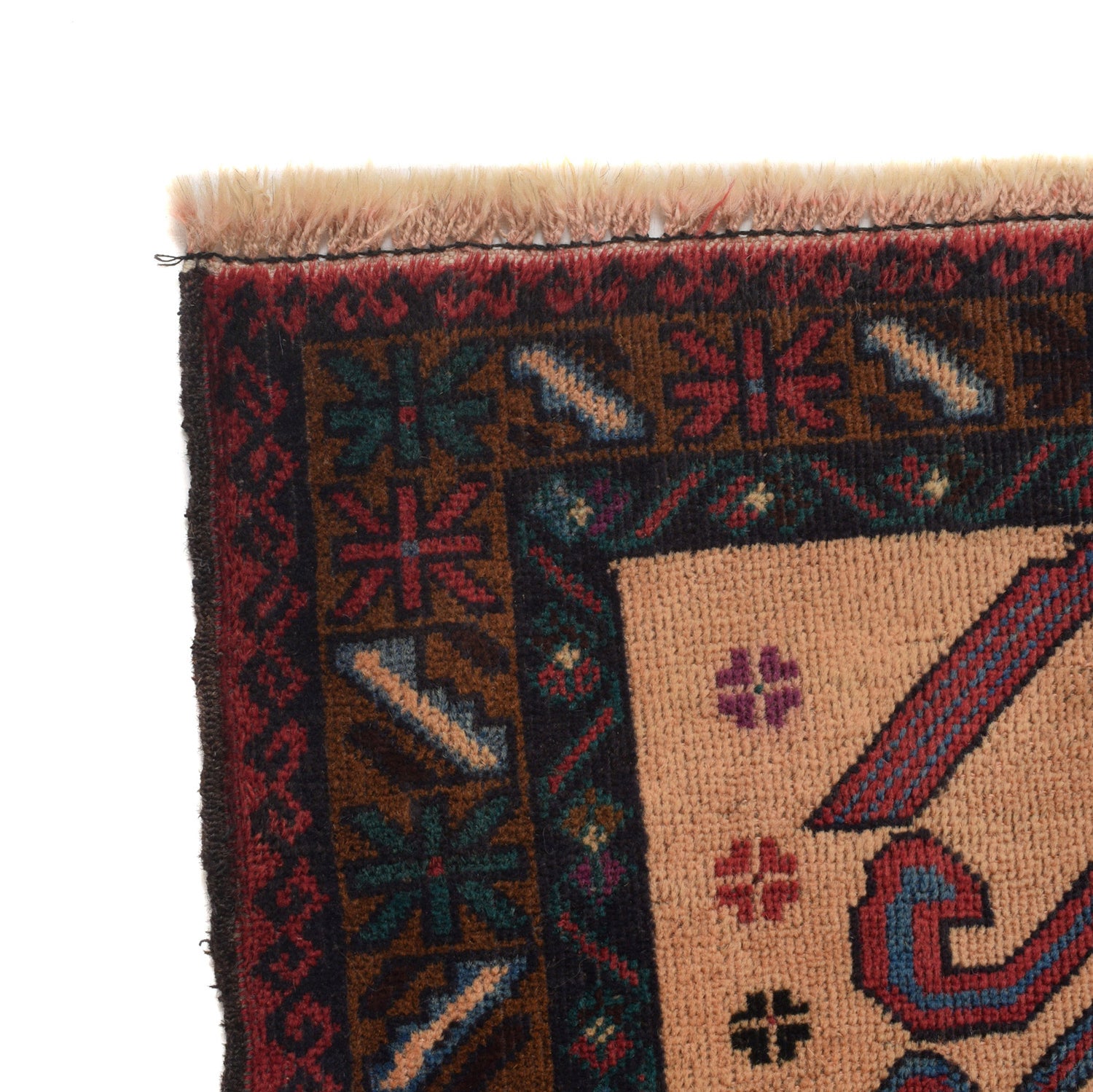 Baluchi Rug Handmade Multi Geometric 2x4 ft