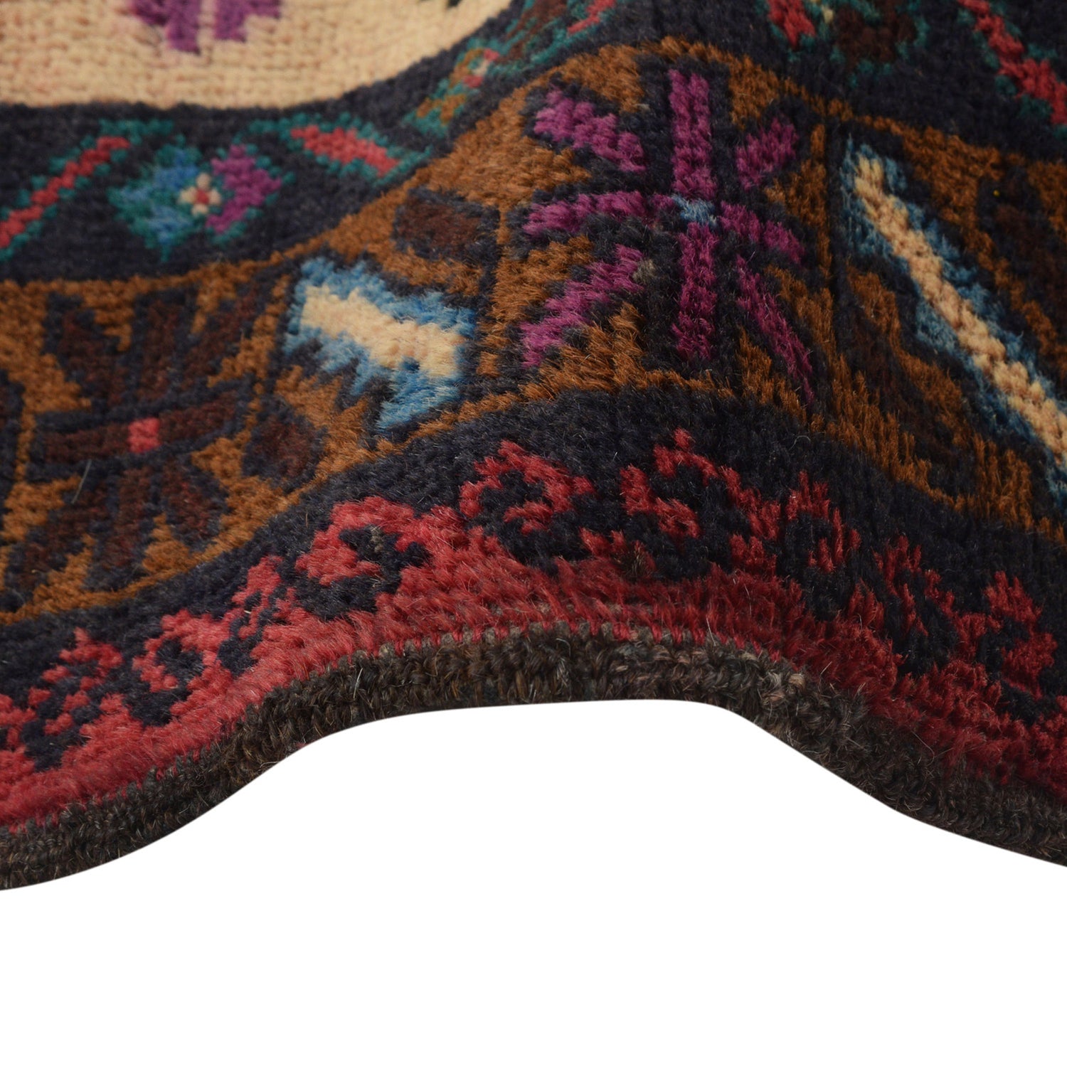 Baluchi Rug Handmade Multi Geometric 2x4 ft