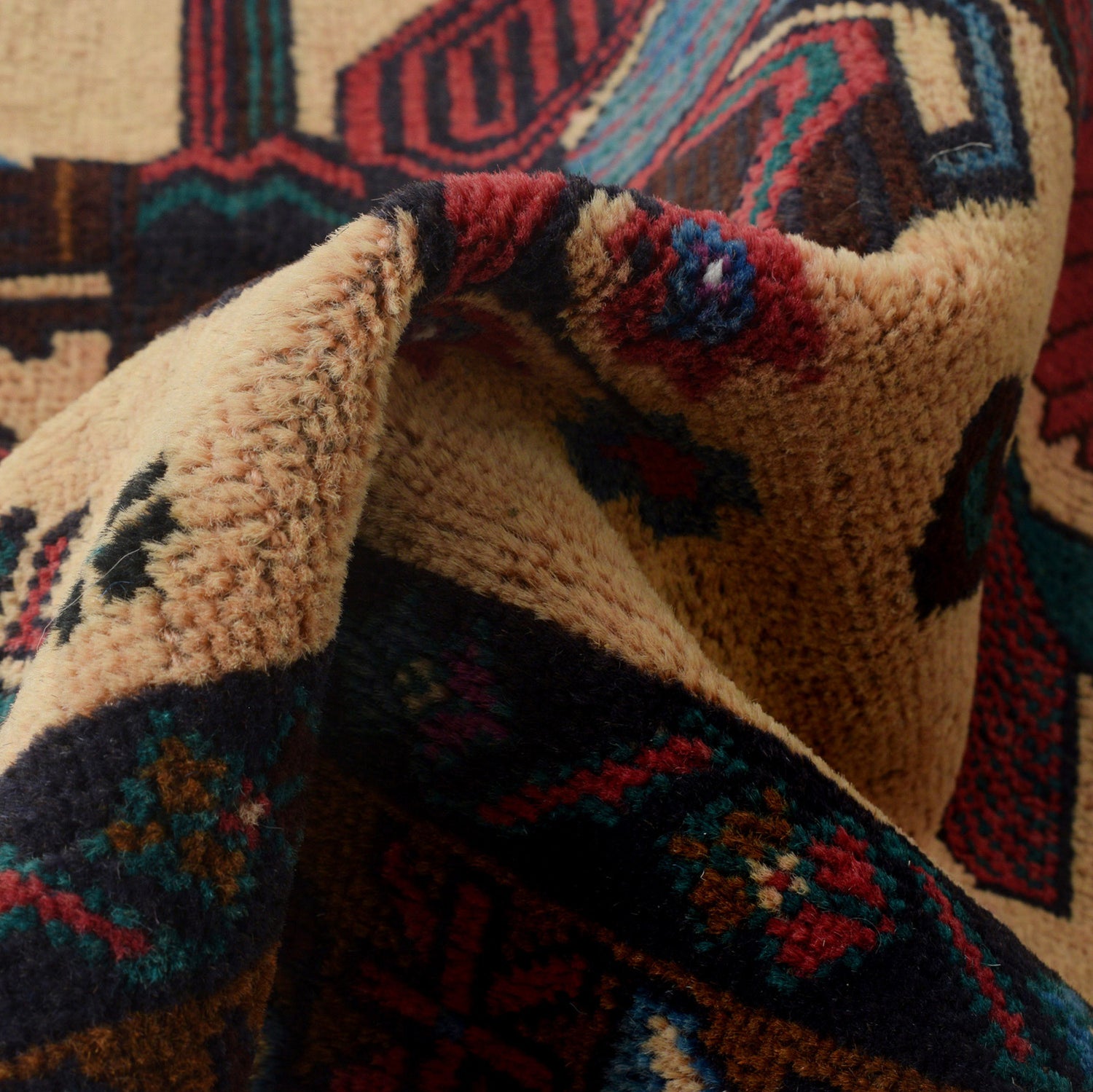 Baluchi Rug Handmade Multi Geometric 2x4 ft