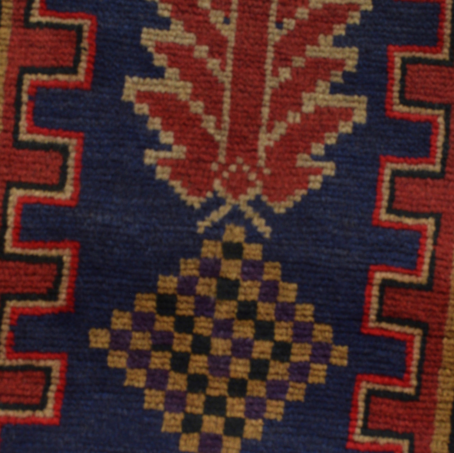 Baluchi Rug Handmade Navy Blue Geometric 3x5 ft