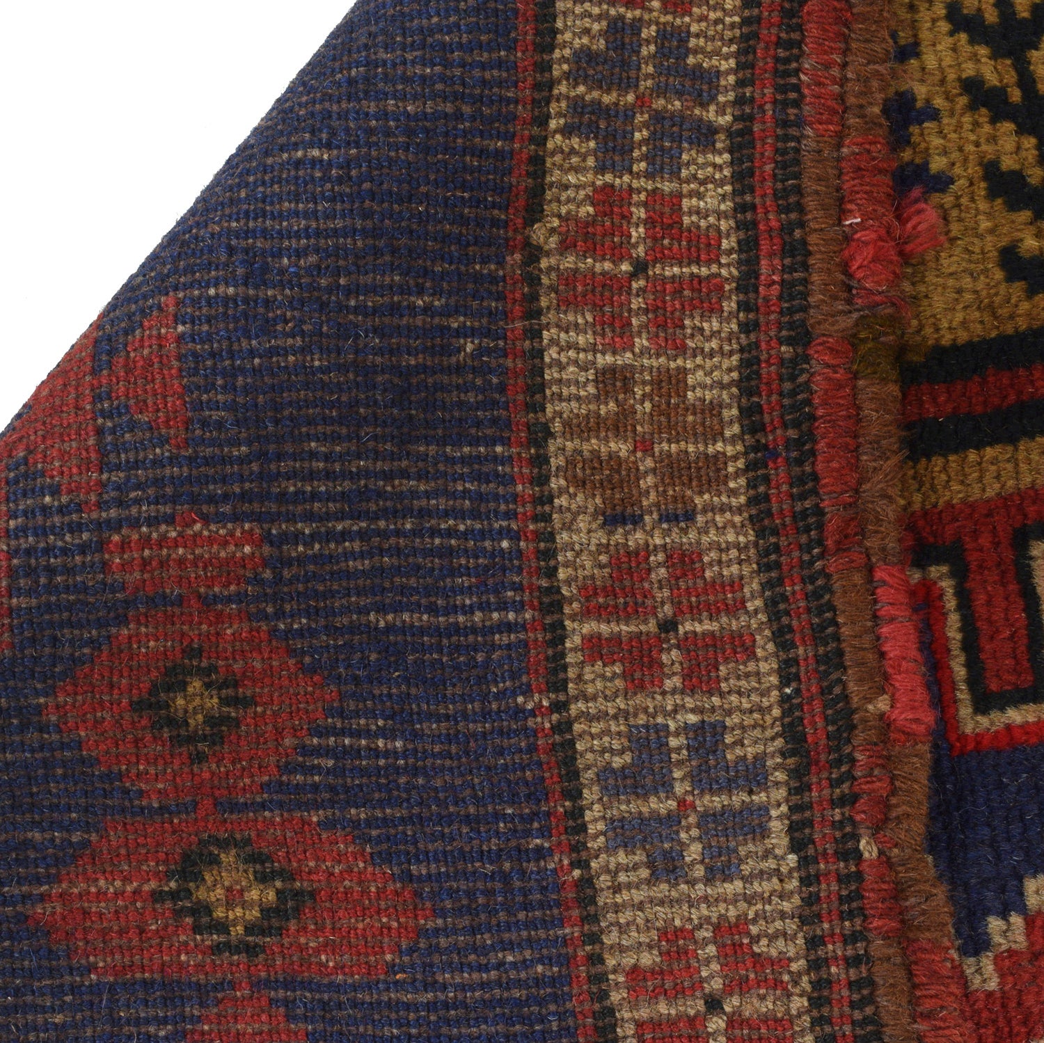Baluchi Rug Handmade Navy Blue Geometric 3x5 ft