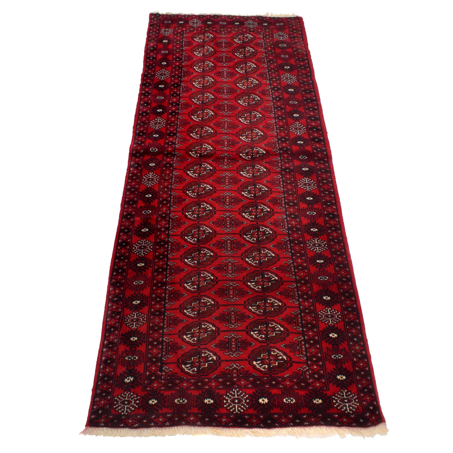 Bokhara Rug Handmade Vibrant Red Medallion 6' Runner