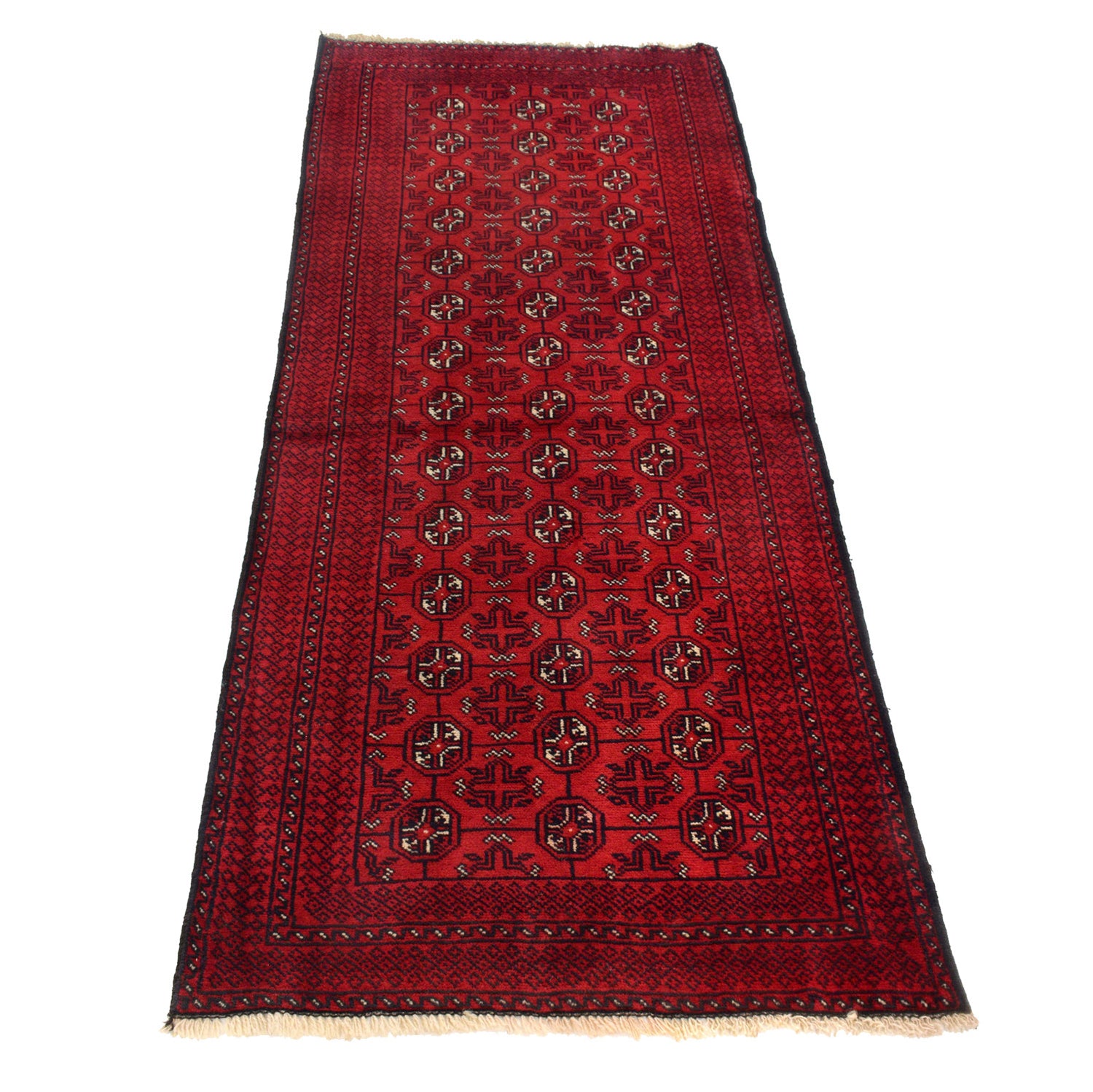 Bokhara Rug Handmade Vibrant Red Medallion 6' Runner
