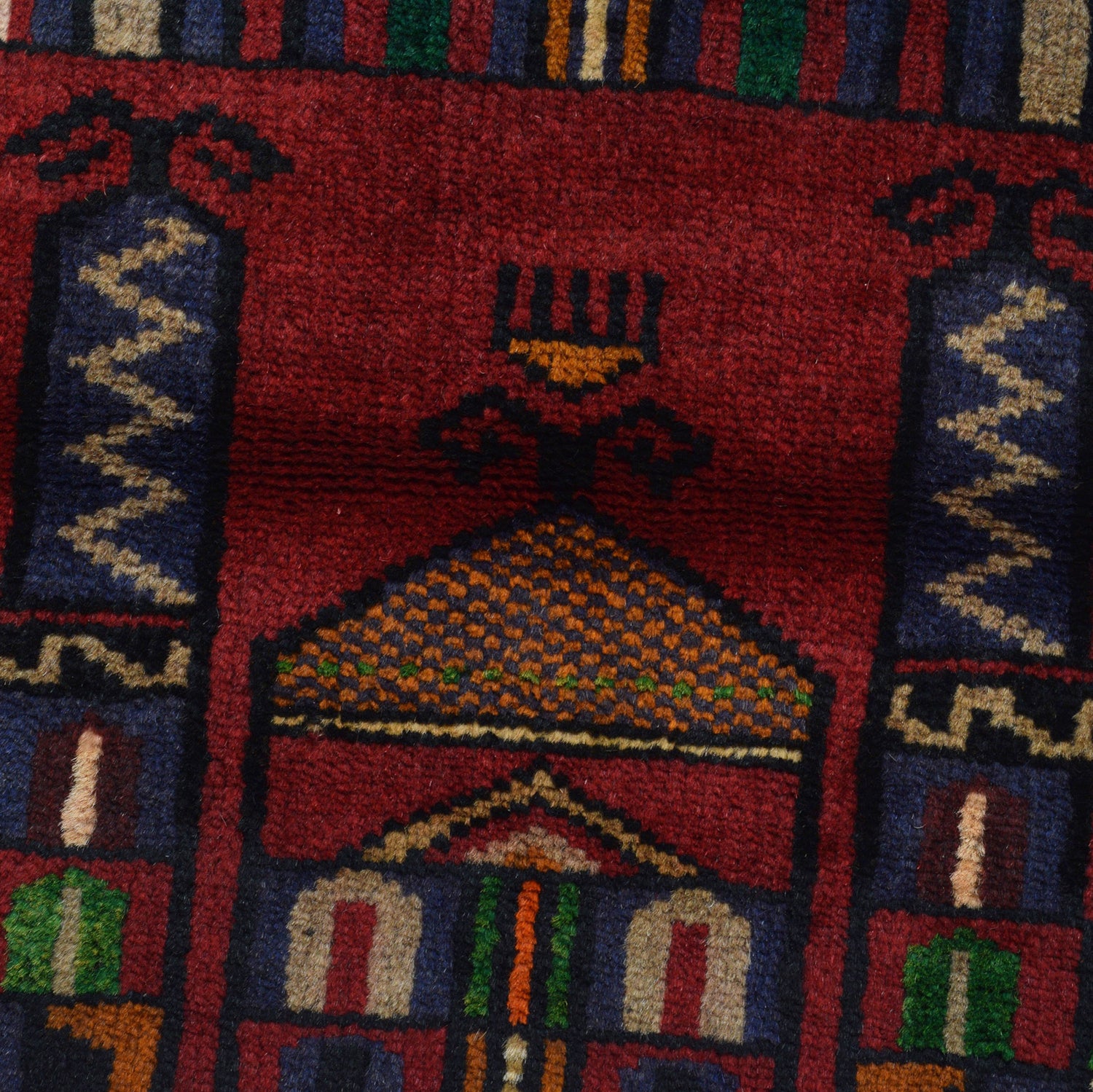 Baluchi Rug Handmade Red Prayer Design 3x5 ft