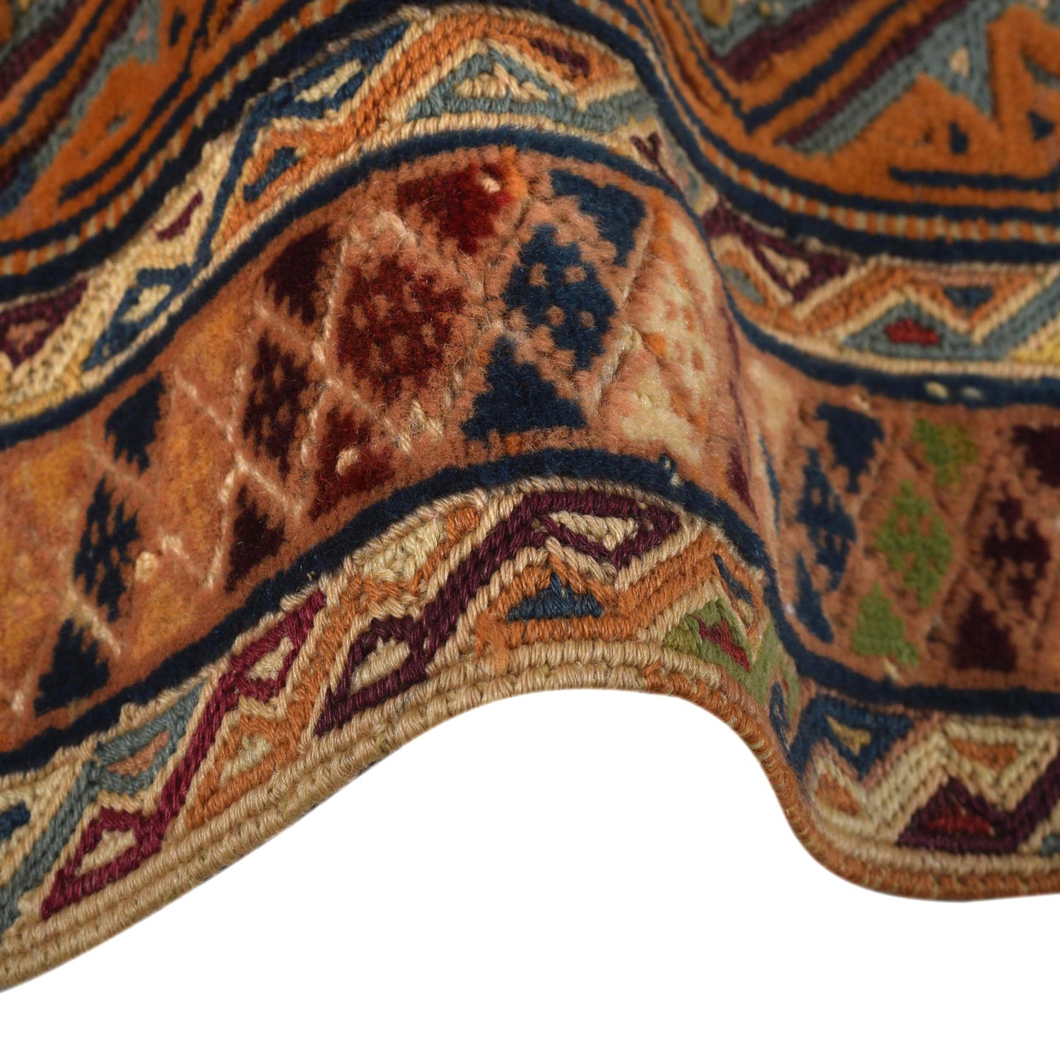 Nakhunak Kilim Area Rug Handmade Multi Geometric 2x4 ft